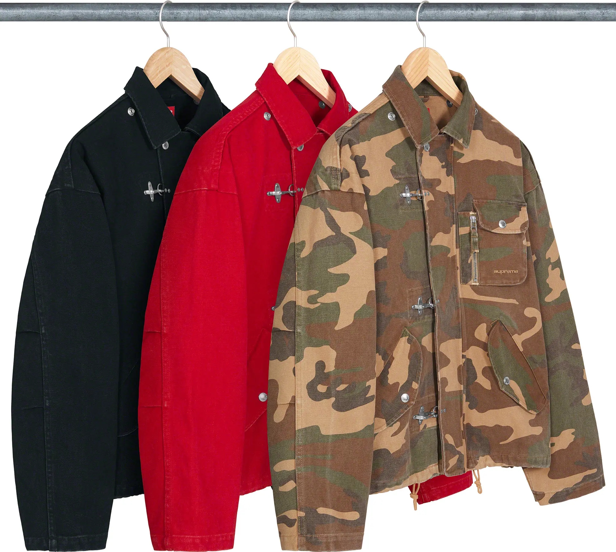 23ss L Supreme canvas clip jacket Blackボゴ