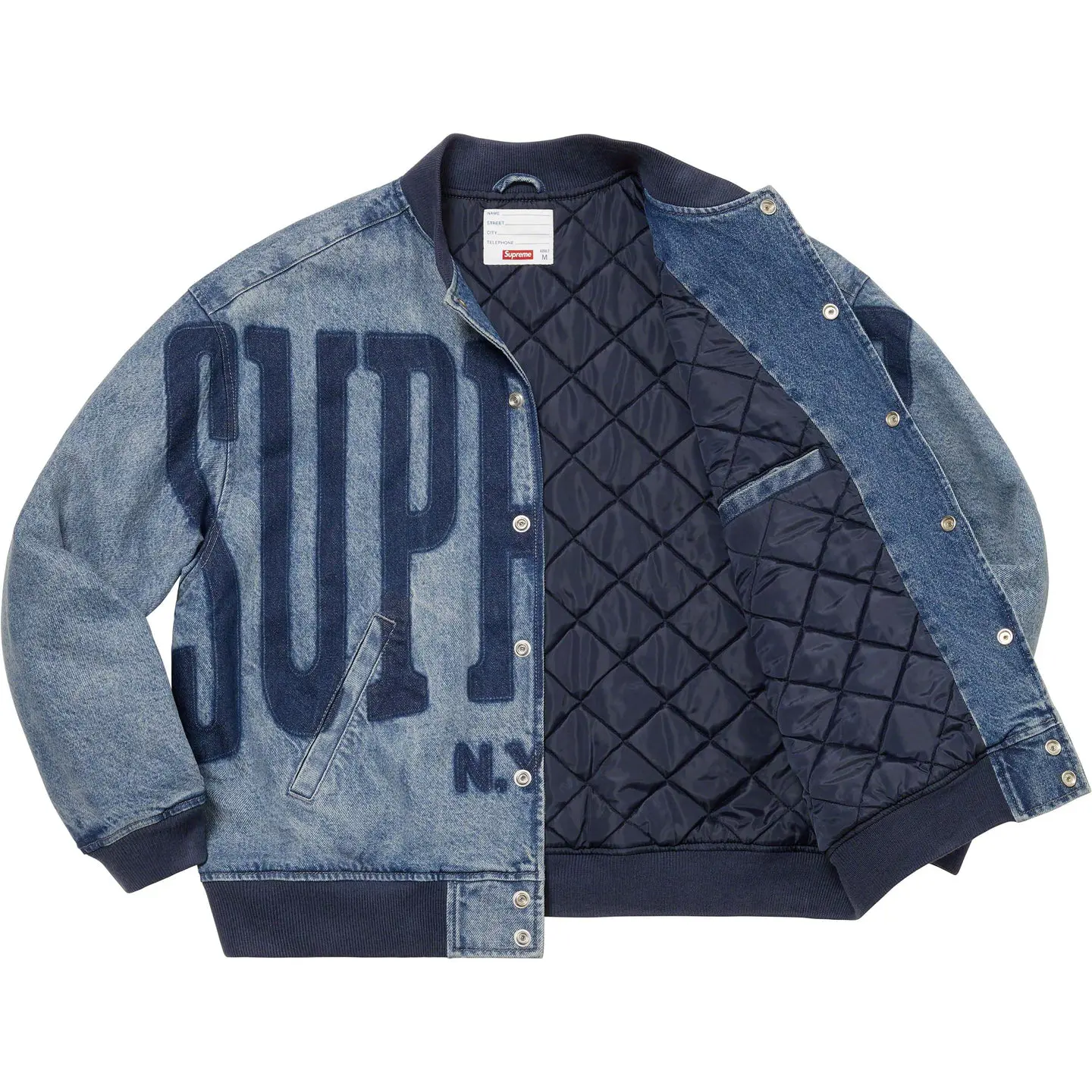 Washed Knockout Denim Varsity Jacket | Supreme 23ss