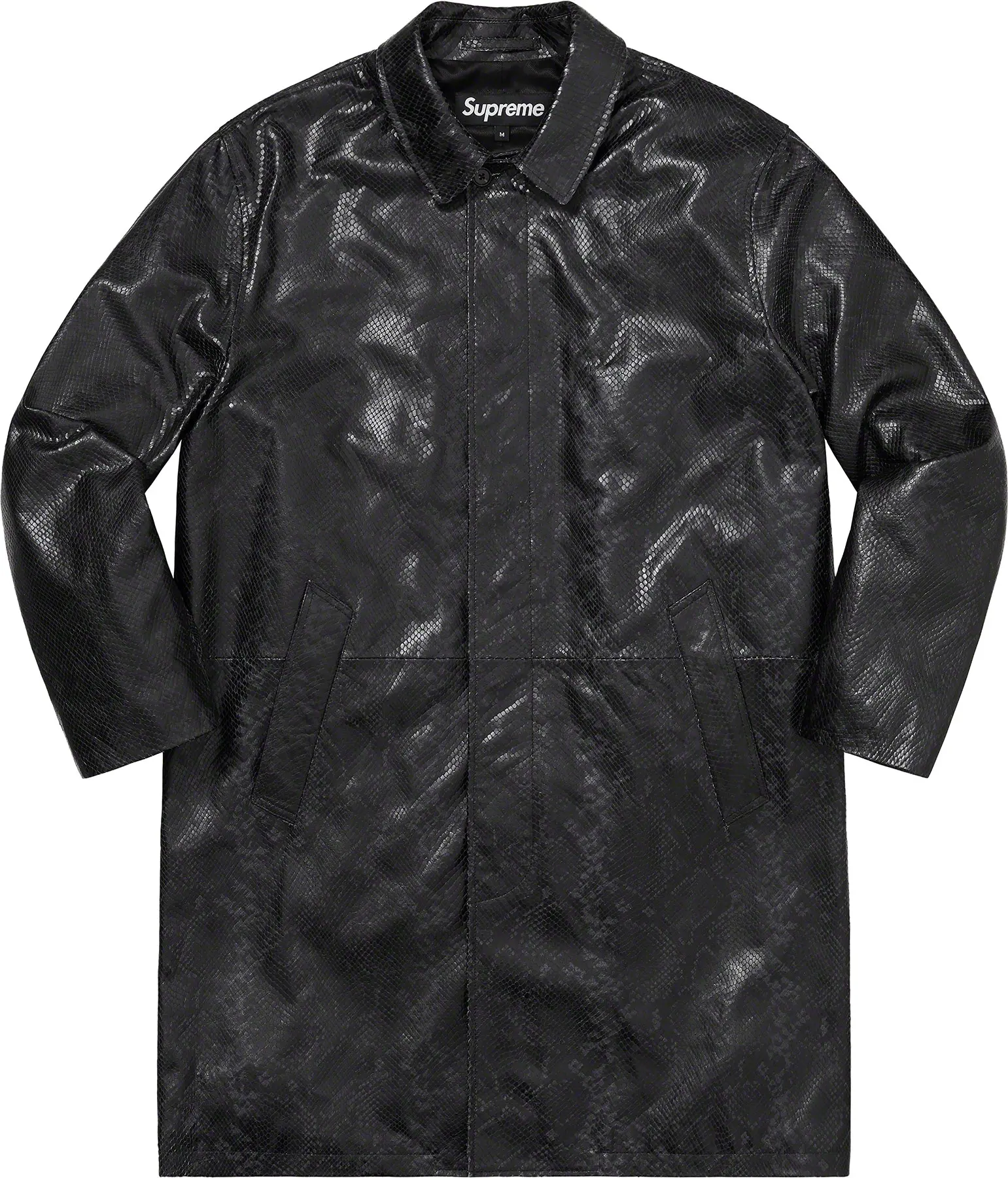 Supreme Leather Snake Trench Coat