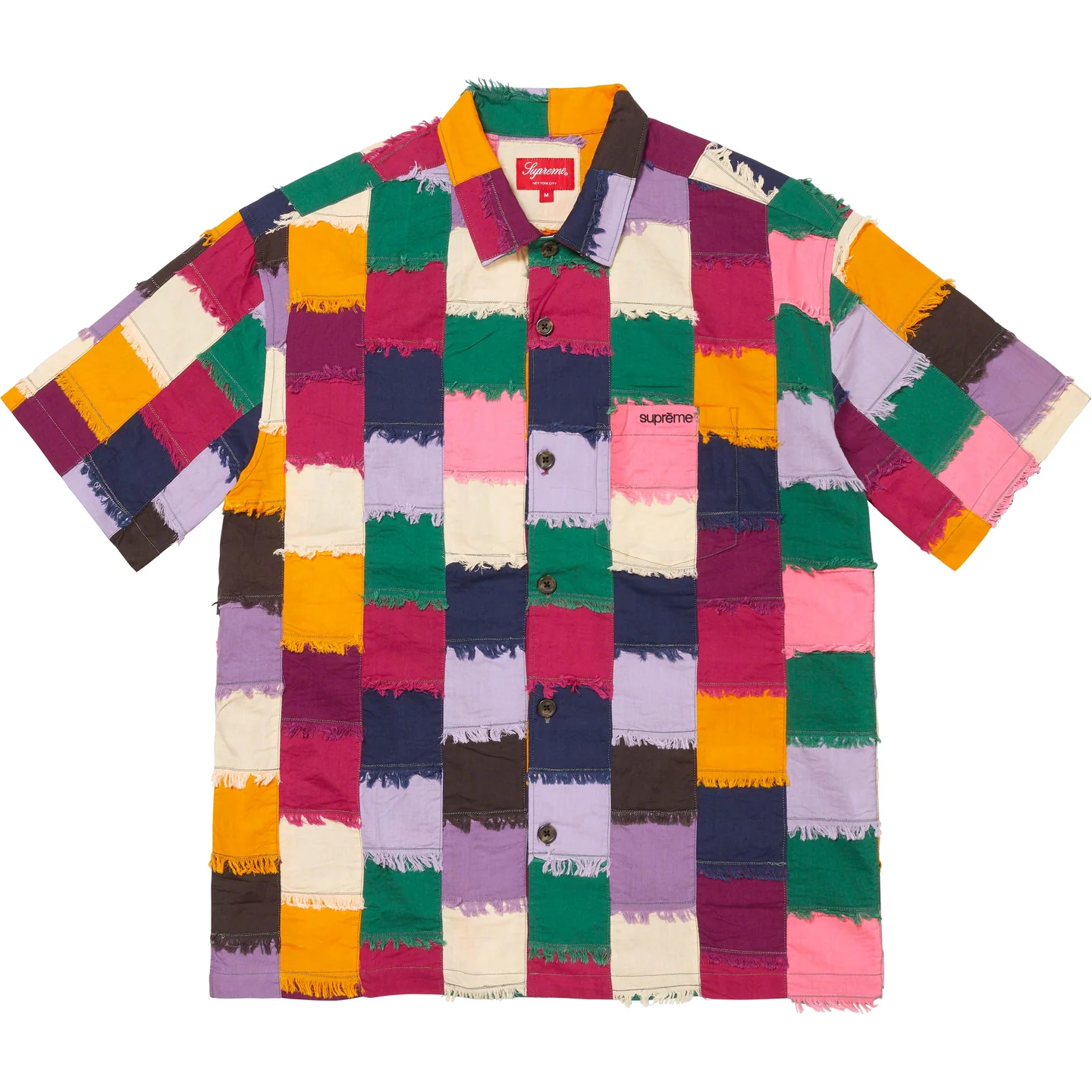 Supreme シュプリーム 半袖シャツ 23SS Patchwork S/S Shirt 半袖 パッチワーク シャツ マルチカラー系 XXL【美品】