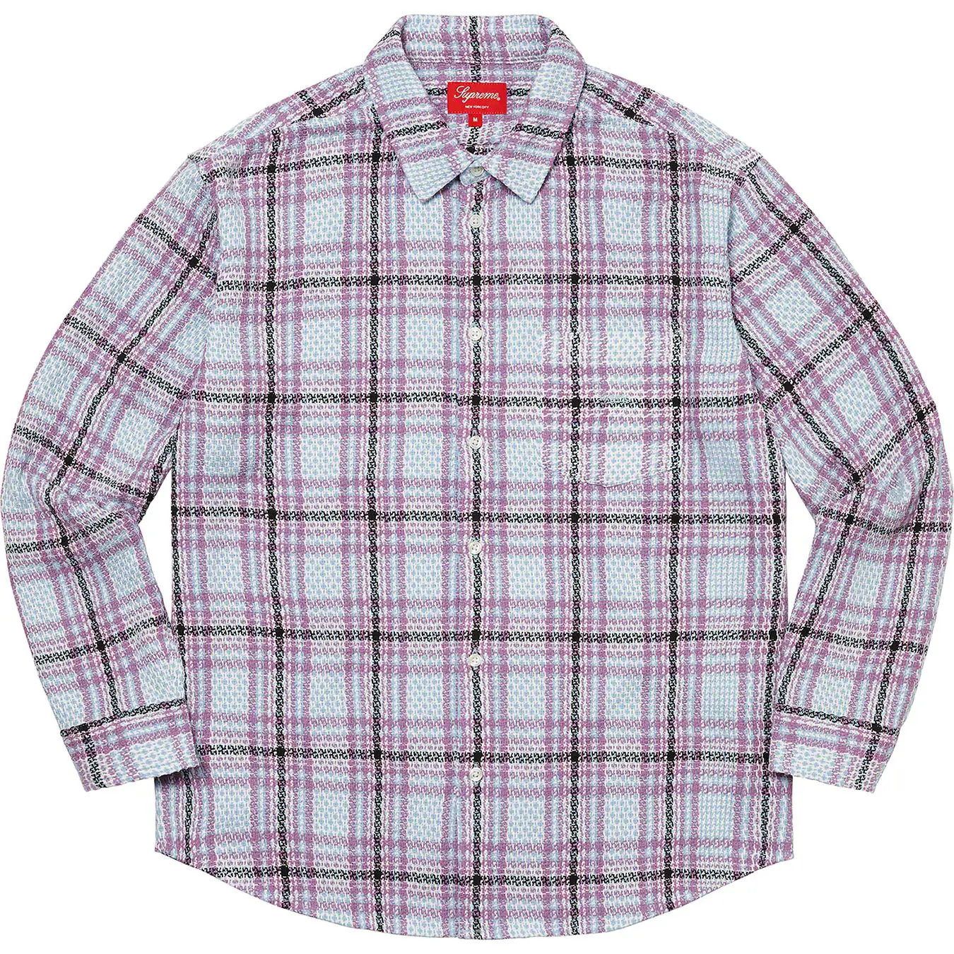 23ss supreme Basket Weave Plaid Shirt