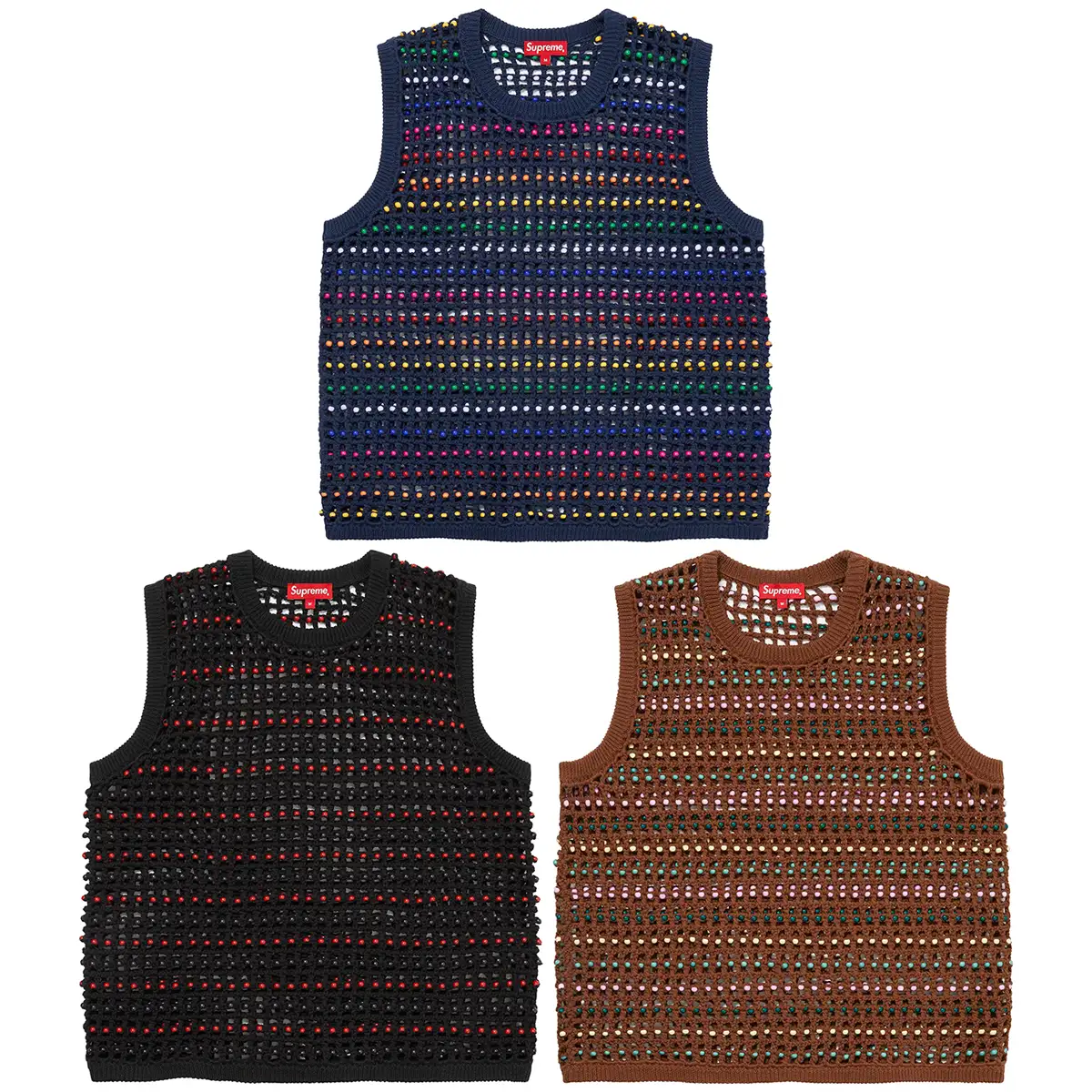 Supreme Beaded Sweater Vest Brown