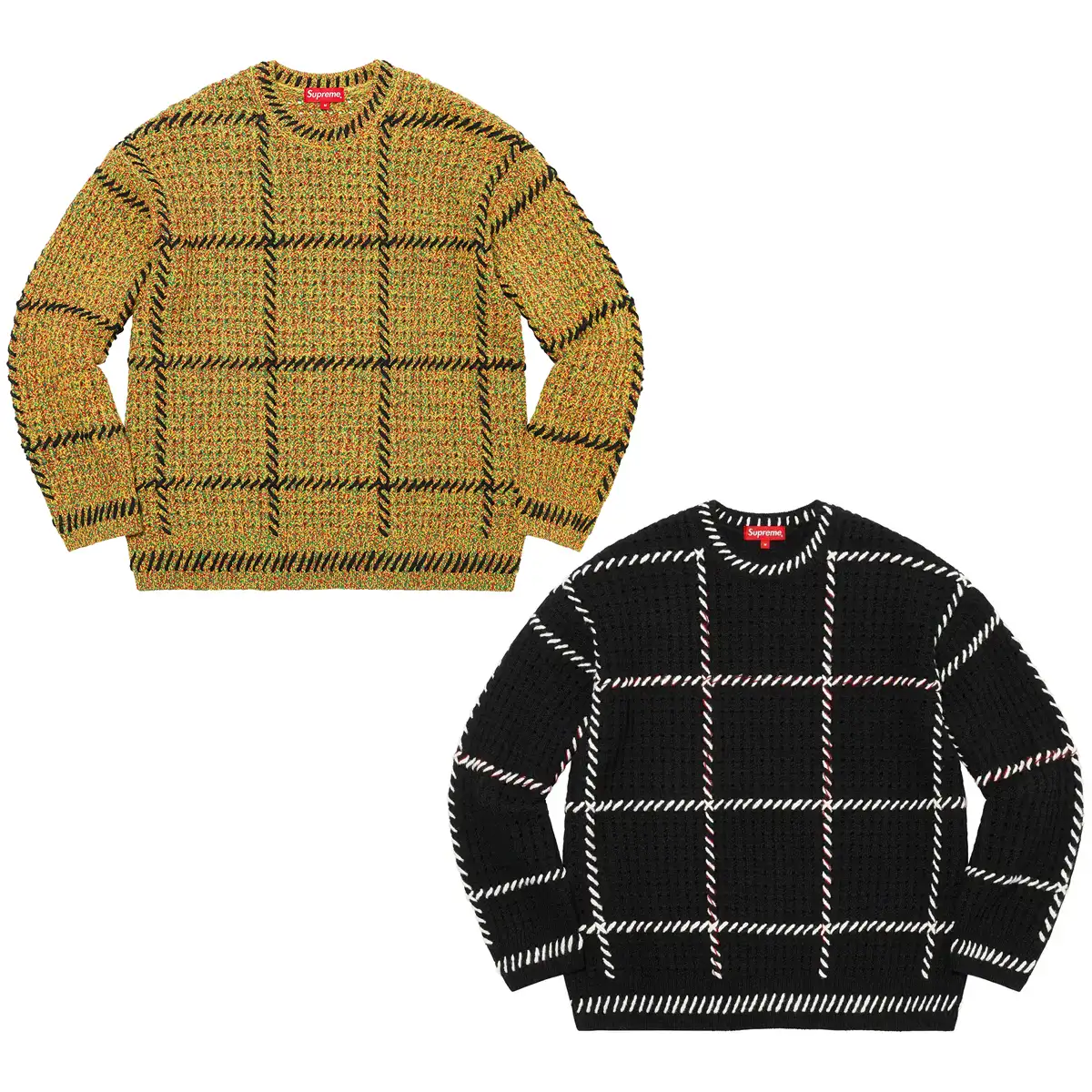 白 フリル付 supreme Quilt Stitch Sweater Lサイズ ブラック