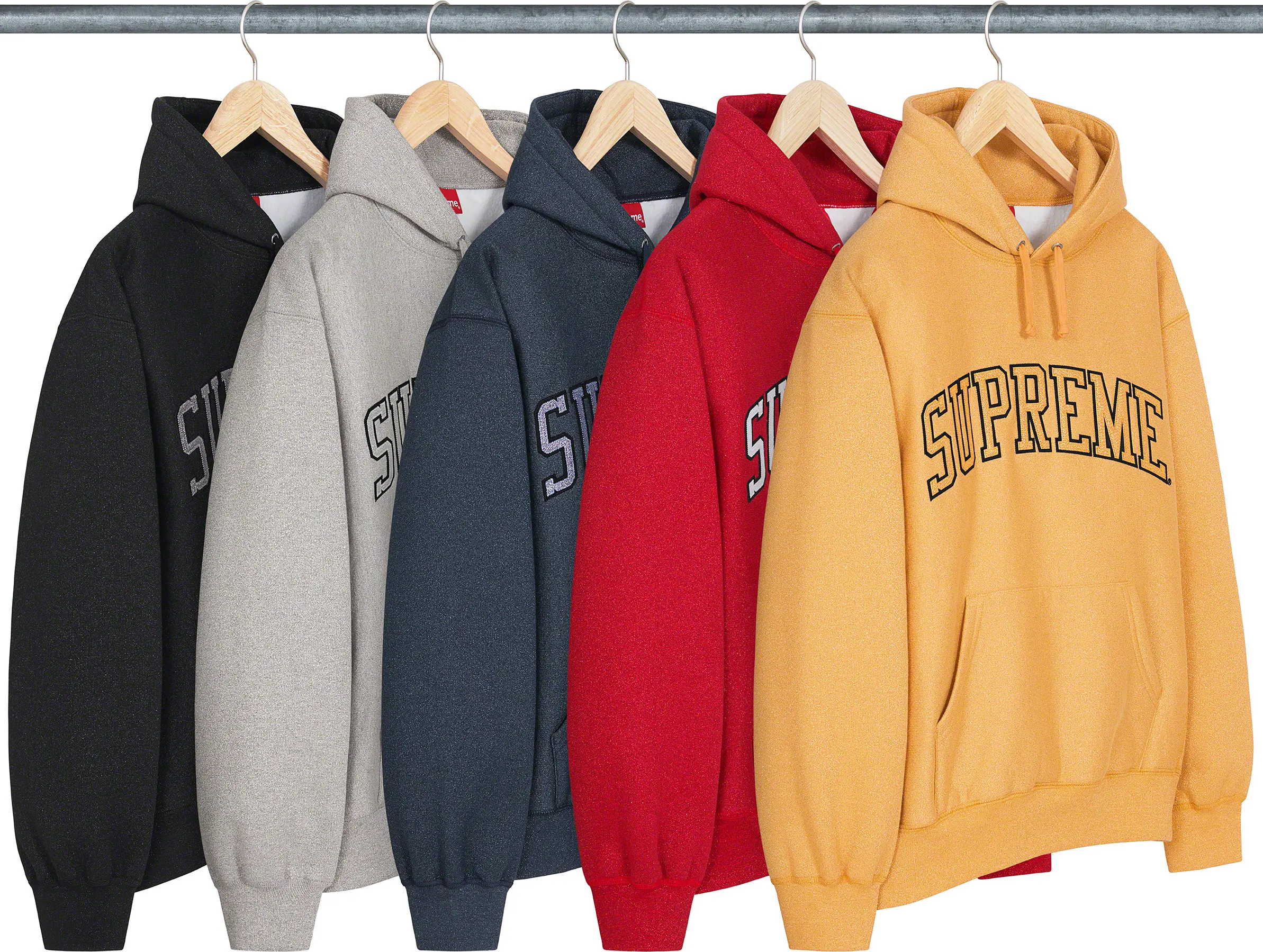 Supreme Glitter Arc Hooded Sweatshirtグリッターアーチロゴフーディー