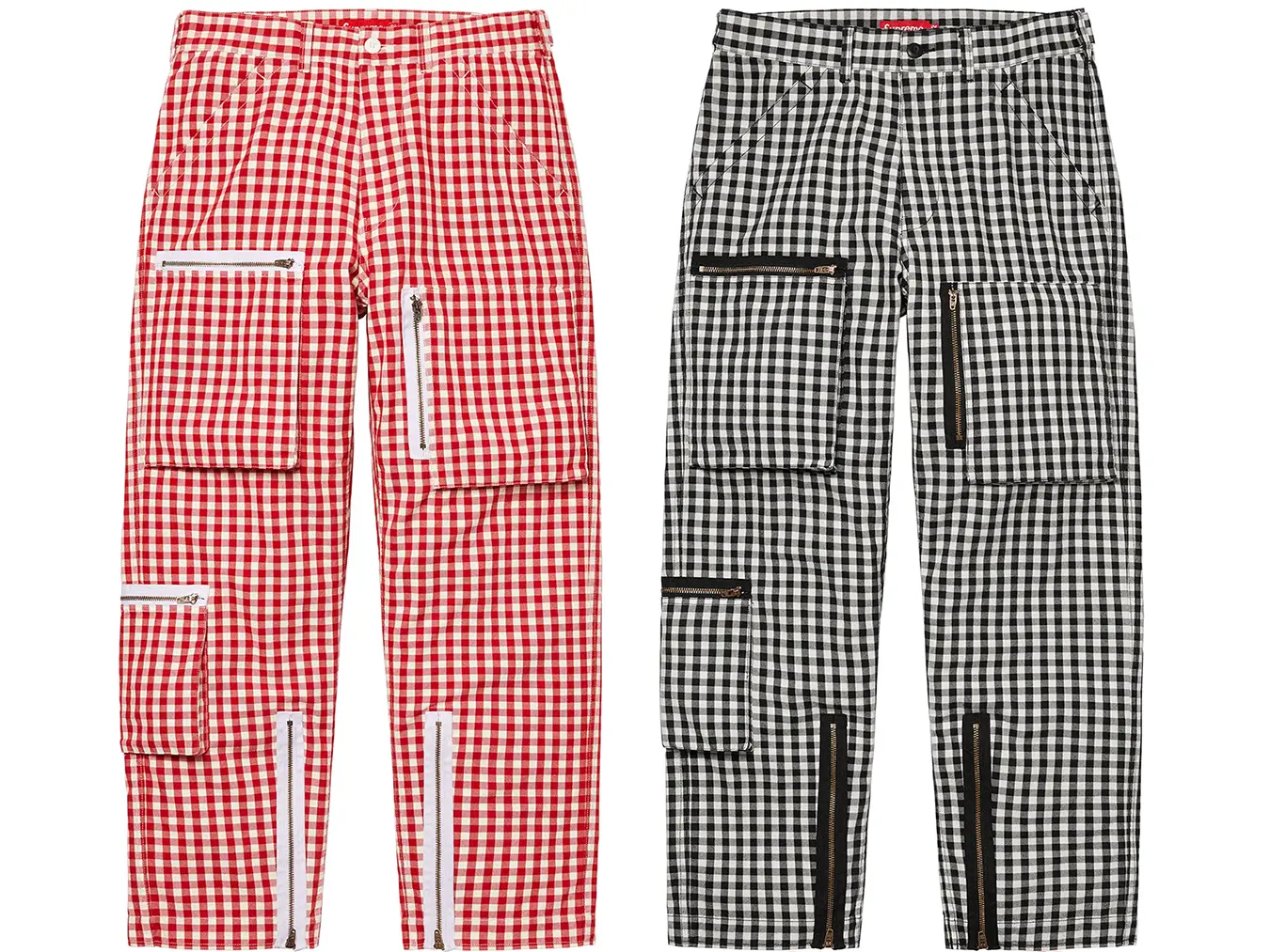 30 supreme gingham flight pant 黒-