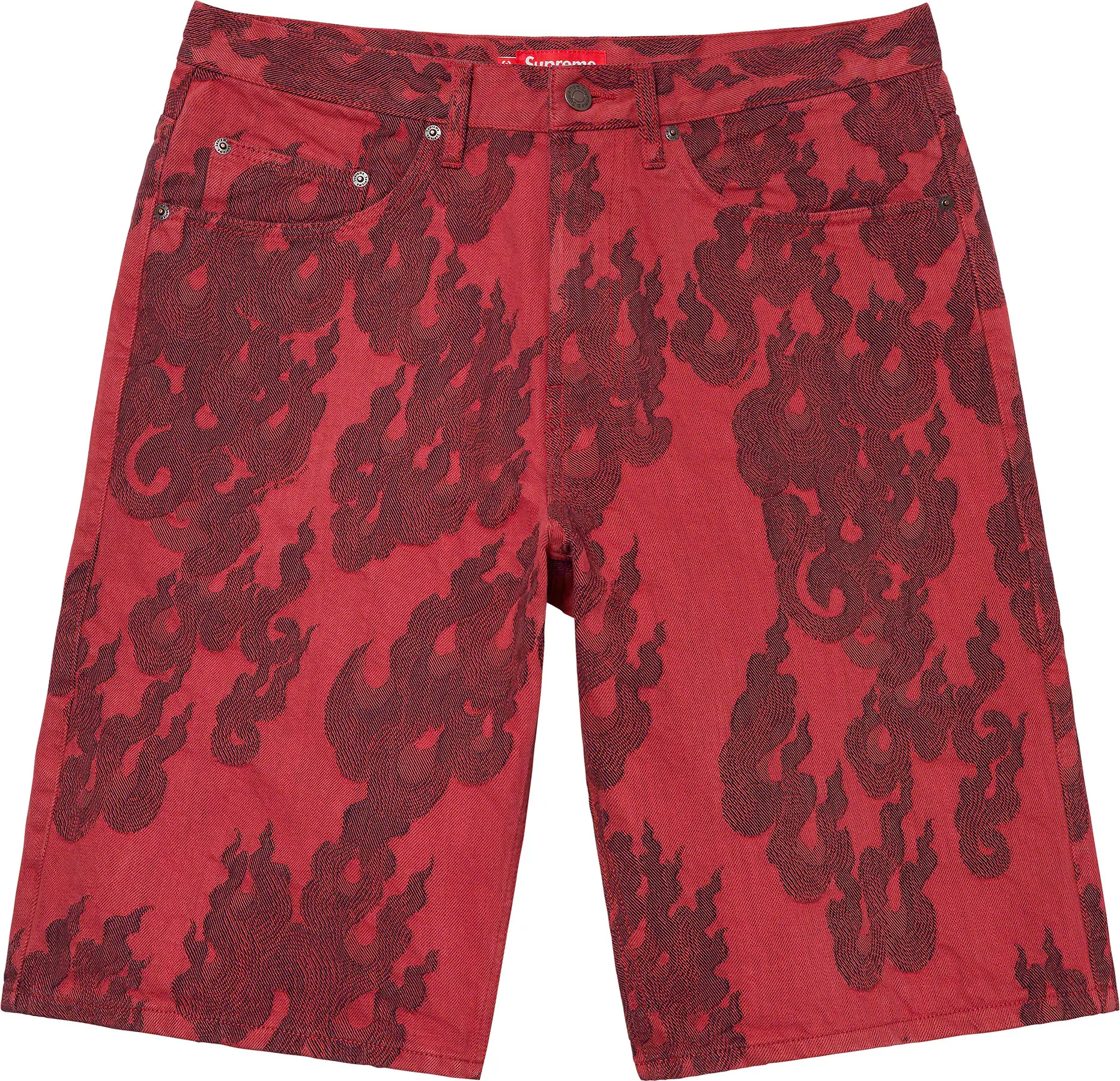 Supreme Supreme Flames Jacquard Baggy Denim Short