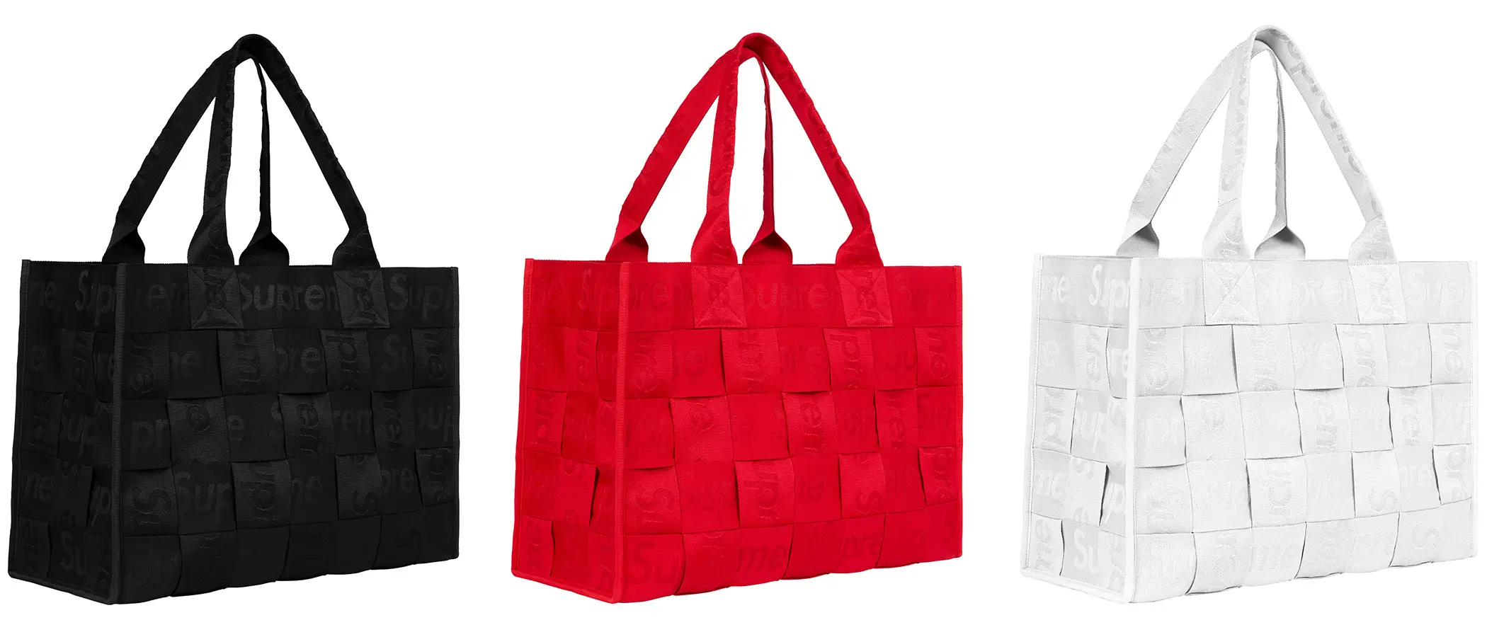 期間限定３０％ＯＦＦ！ Supreme Woven Large Tote Whiteウーブン