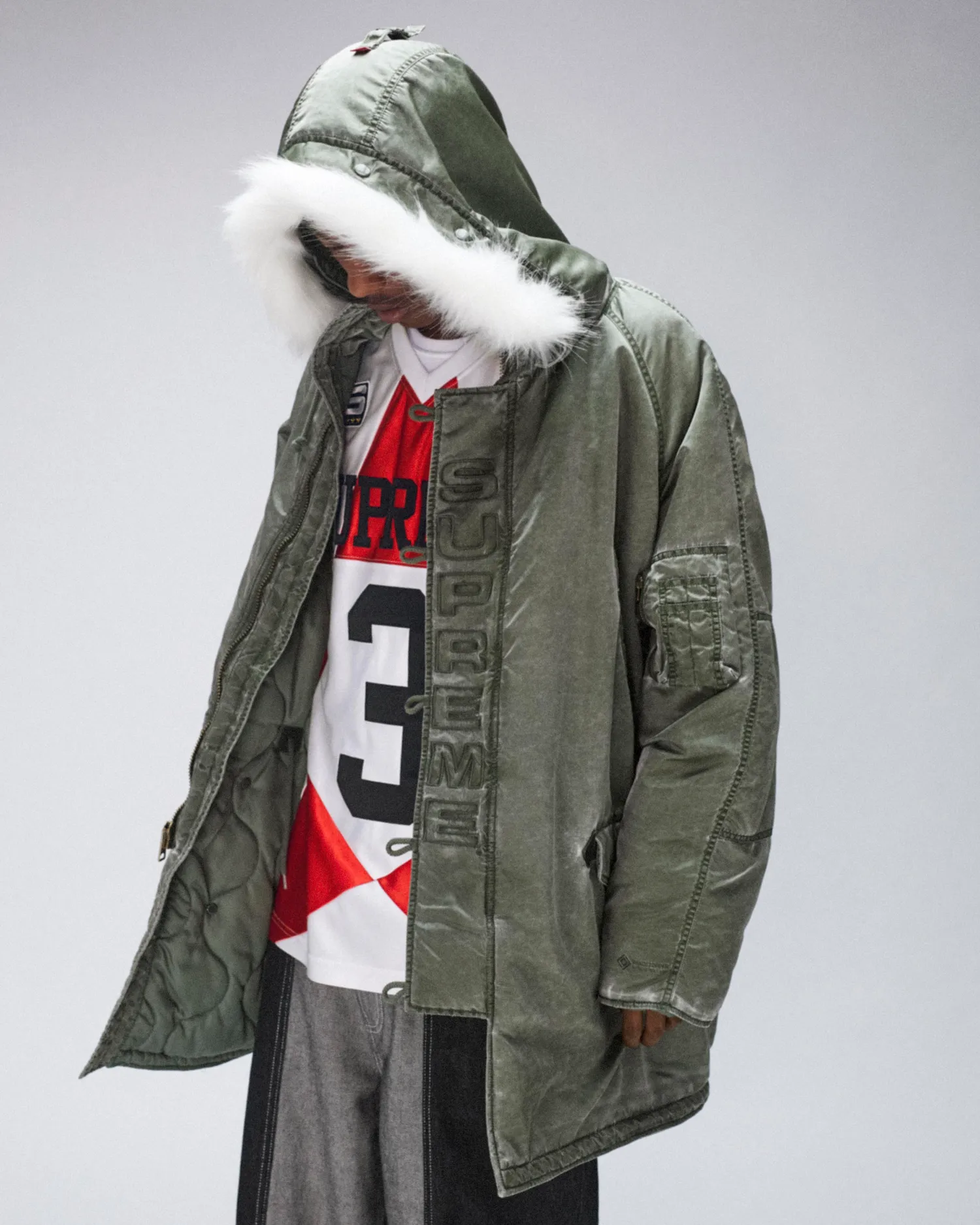 Supreme Washed Flight Satin N-3B Parka