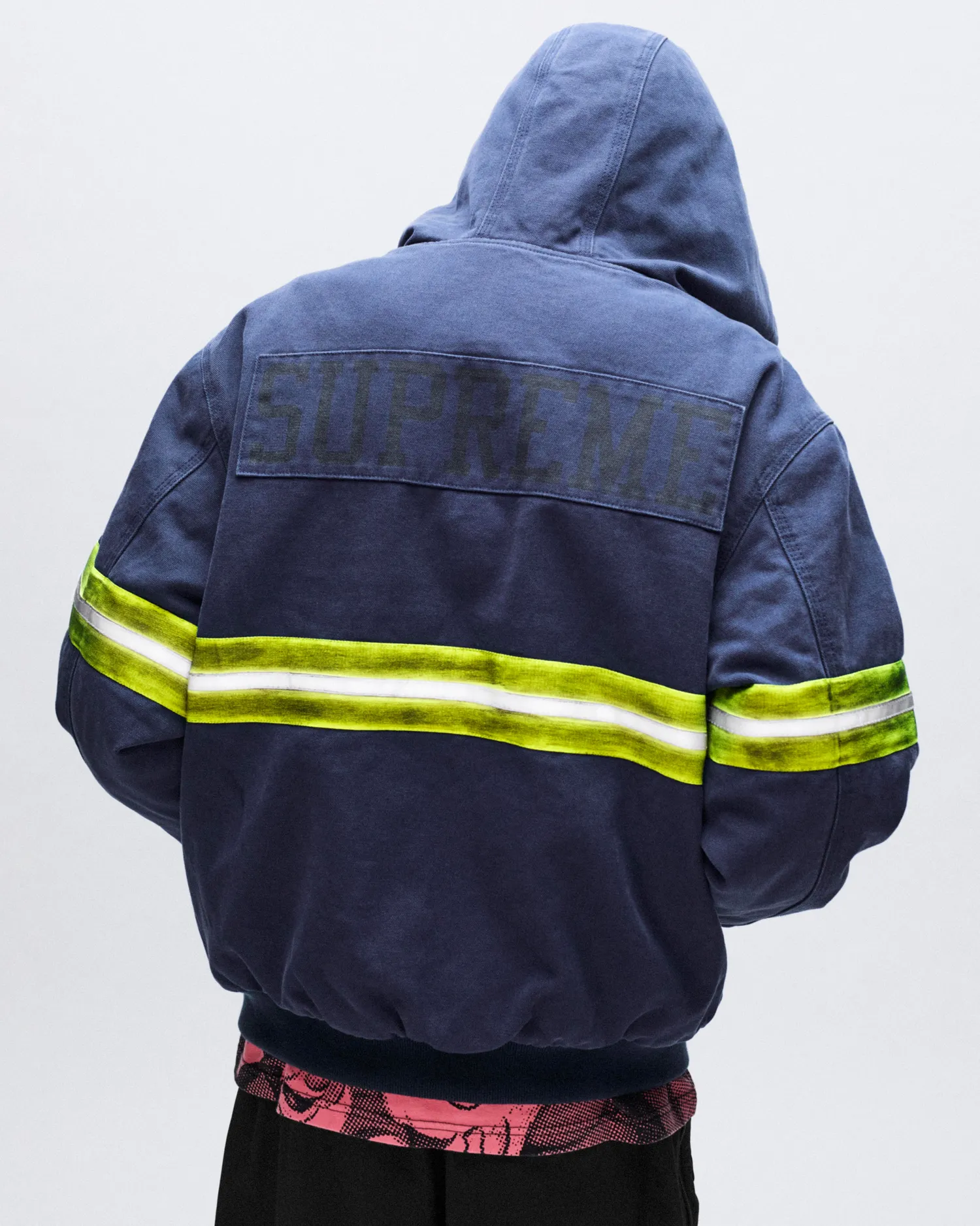 Supreme Reflective Stripe Hooded Work Jacket