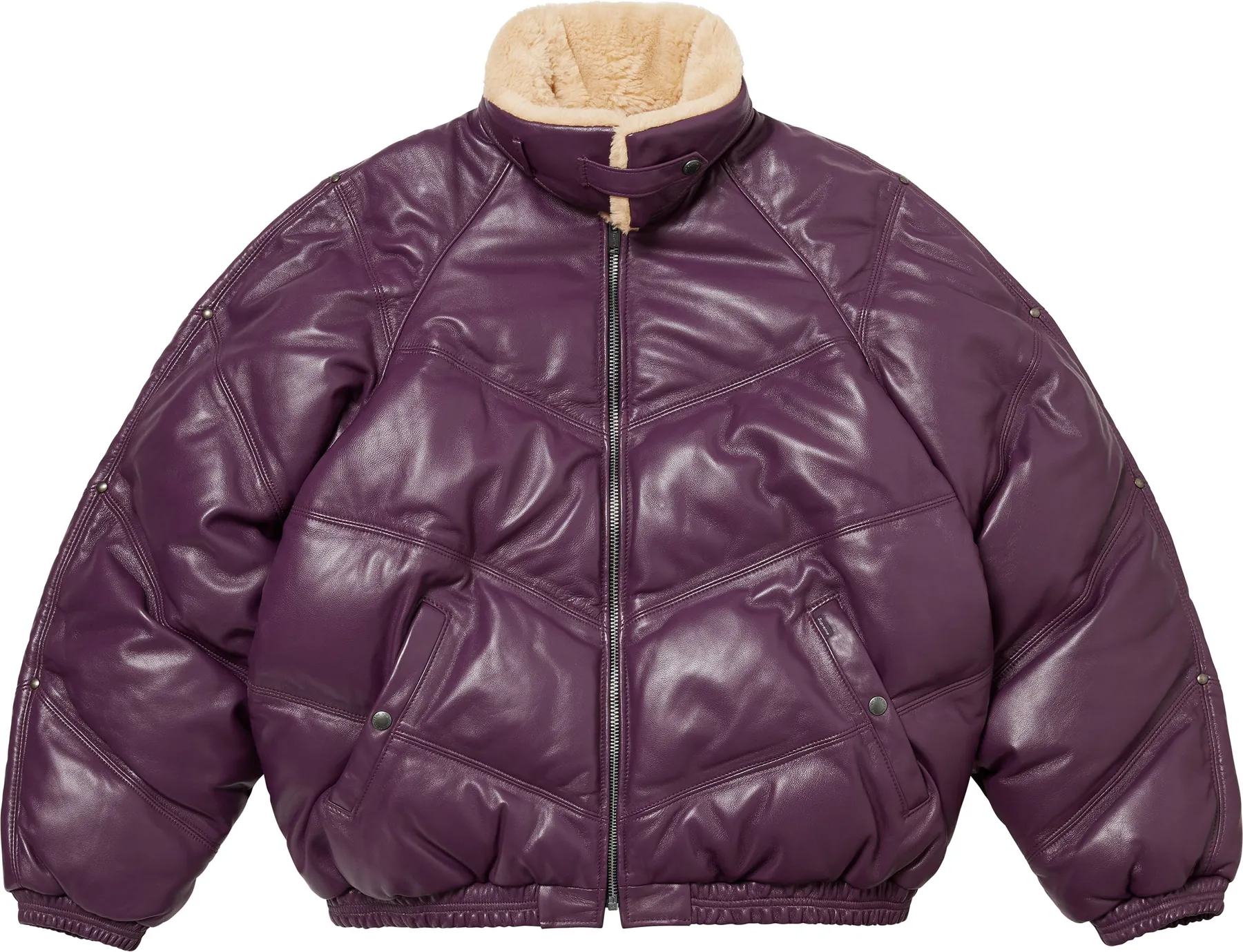 Supreme®/Schott® Chevron Leather Down Puffer Jacket