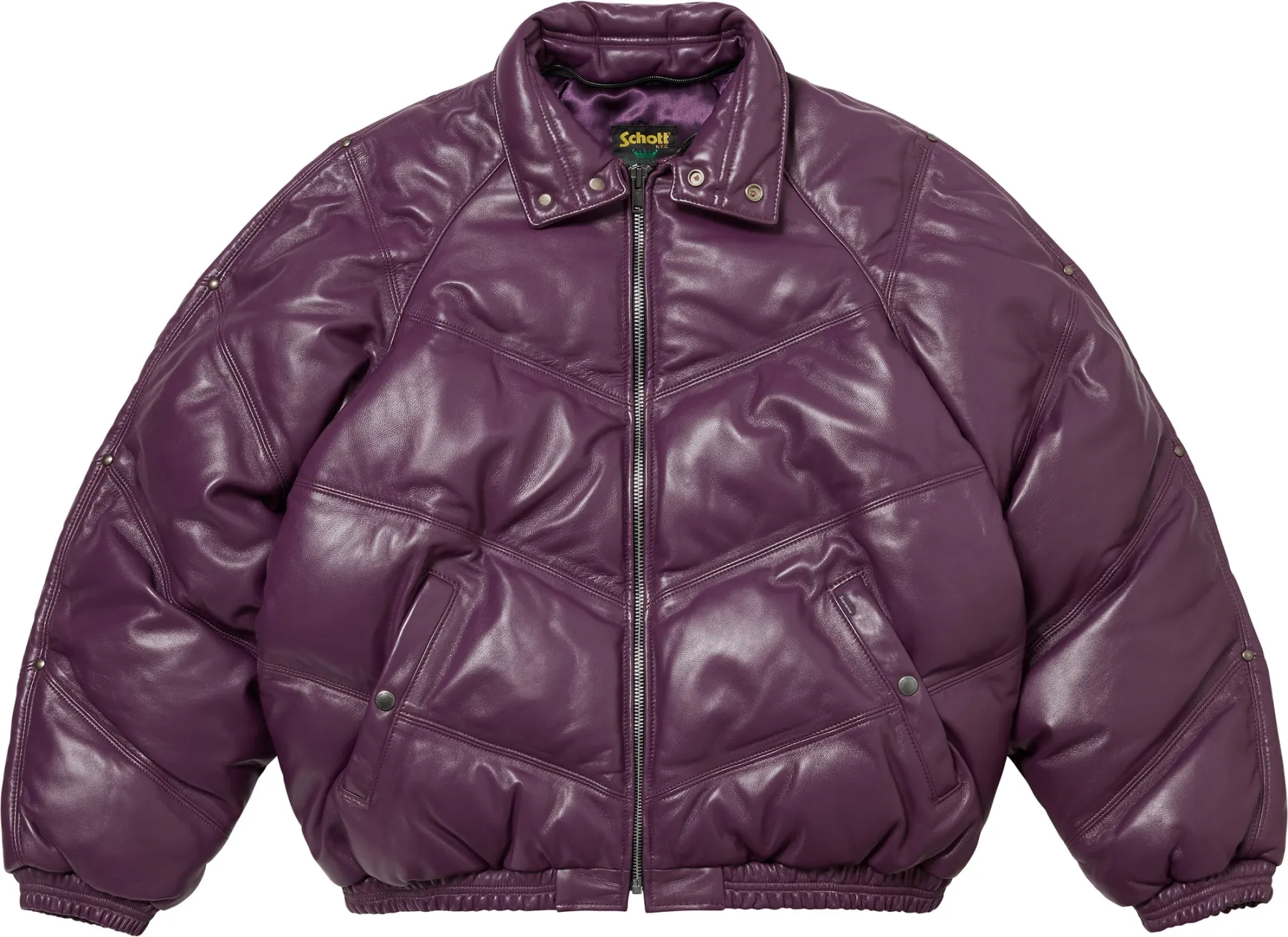 Supreme®/Schott® Chevron Leather Down Puffer Jacket