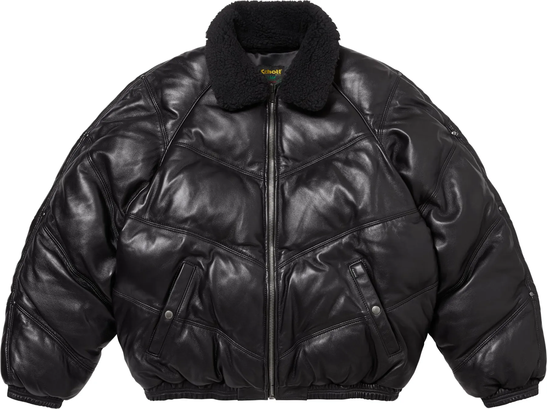 Supreme®/Schott® Chevron Leather Down Puffer Jacket