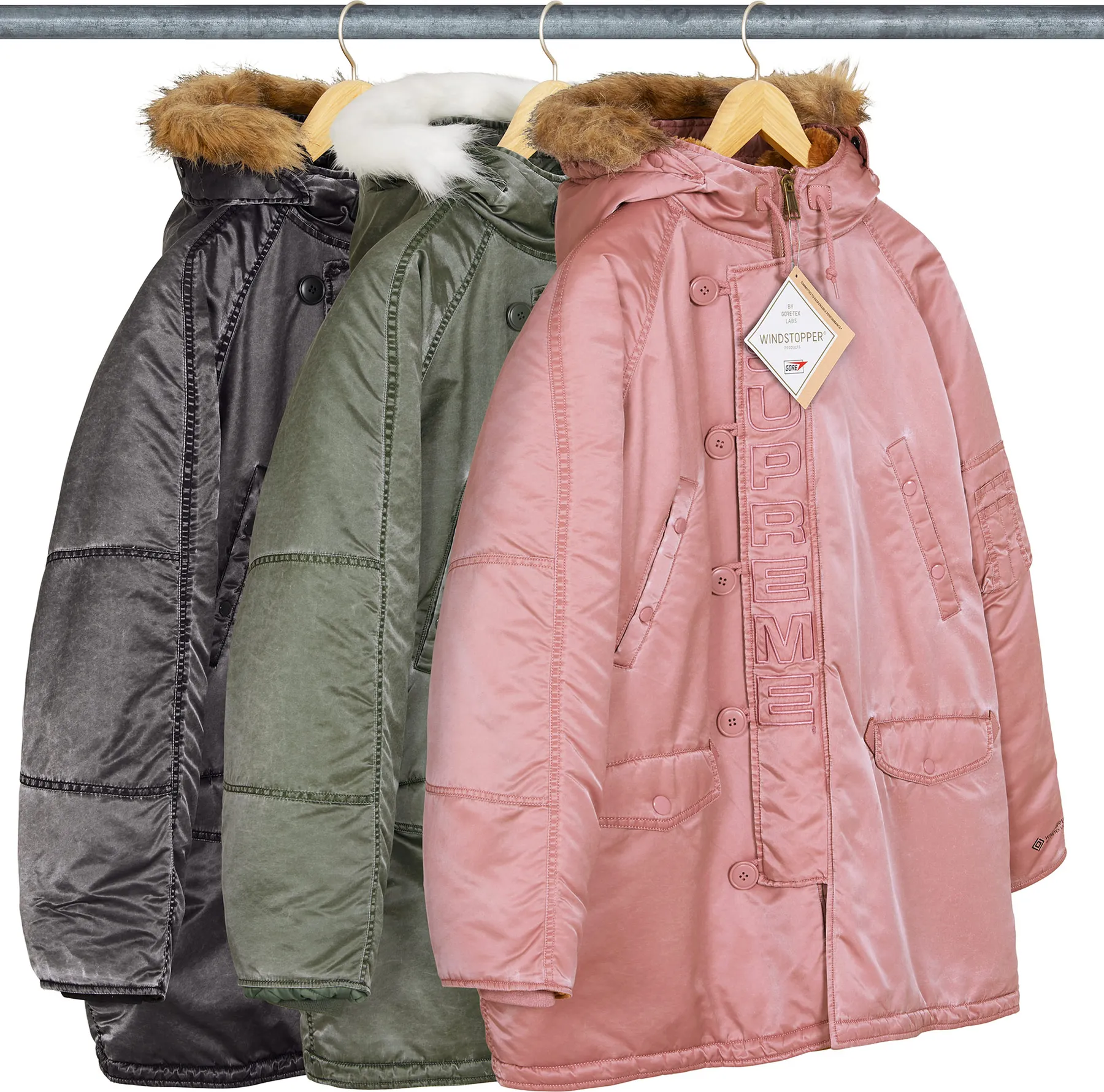 Supreme Washed Flight Satin N-3B Parka