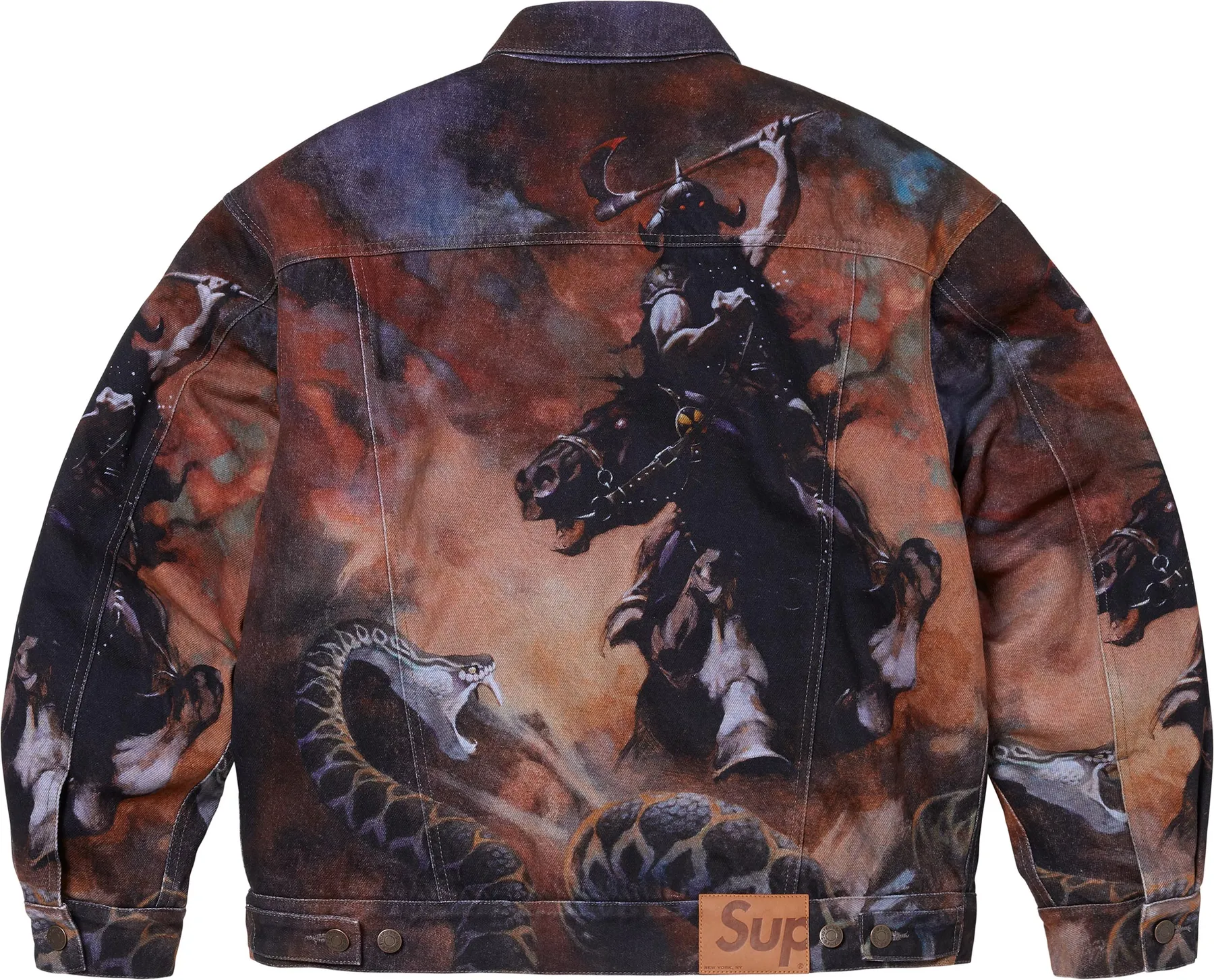 Supreme Frazetta Faux Shearling Lined Trucker Jacket