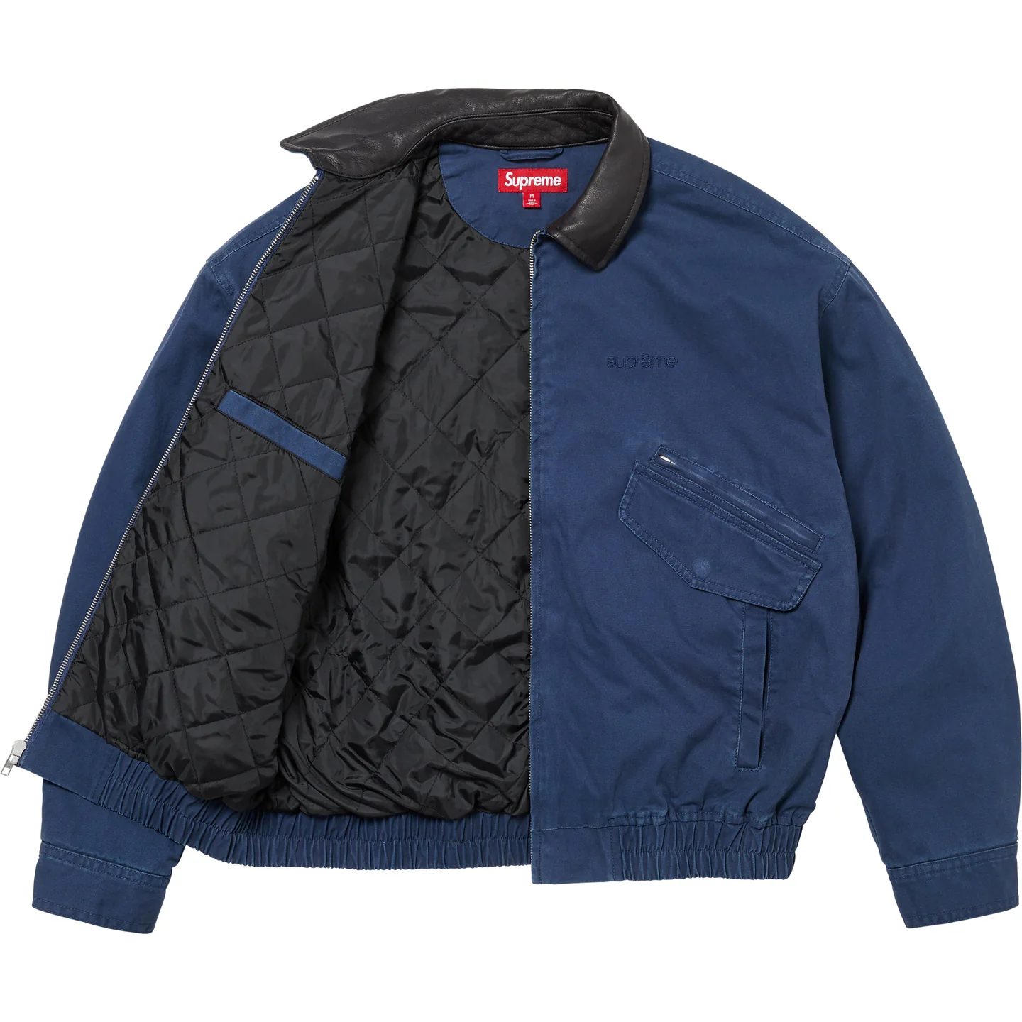 Supreme Leather Collar Utility Jacket