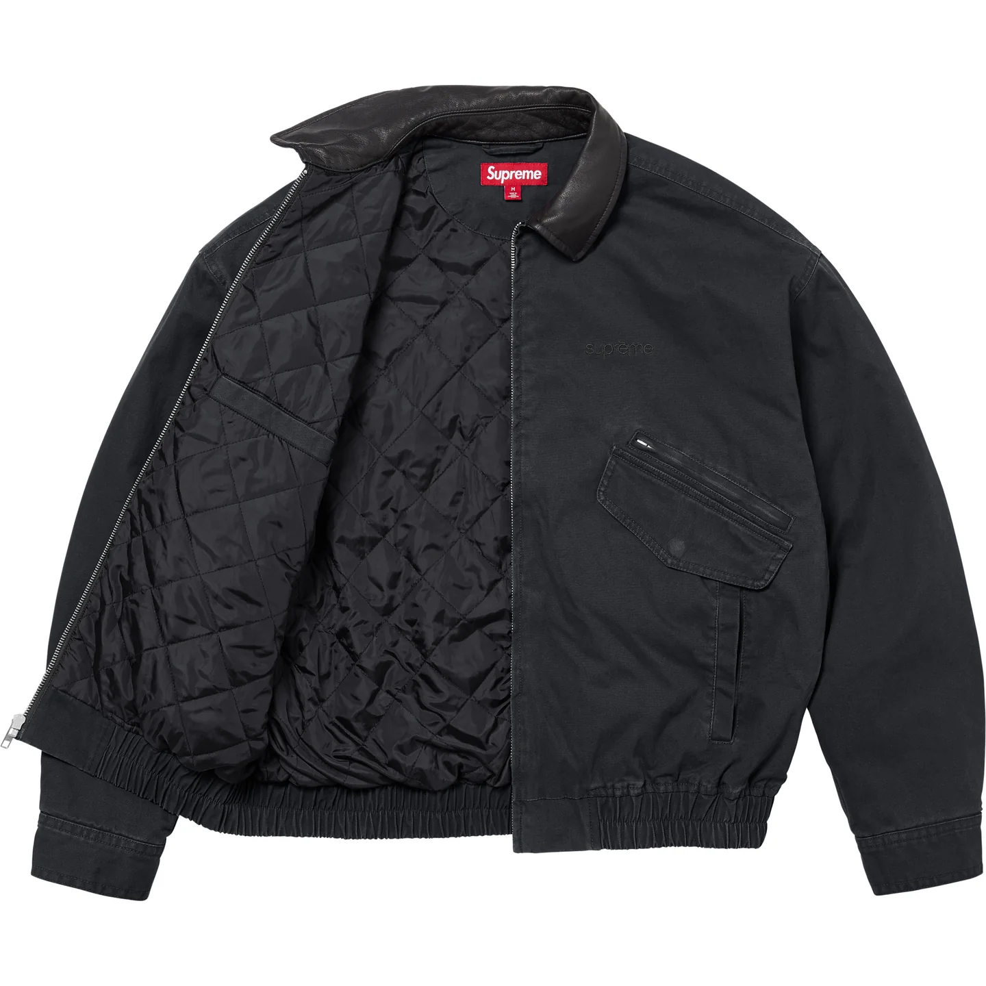 Supreme Leather Collar Utility Jacket