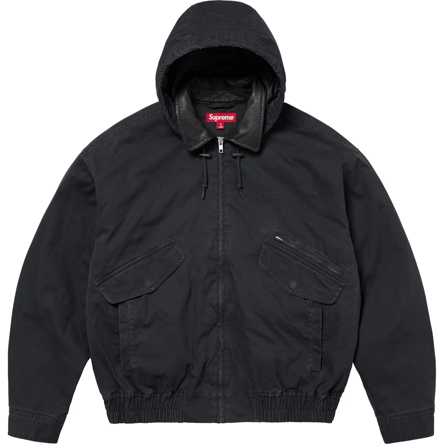 Supreme Leather Collar Utility Jacket