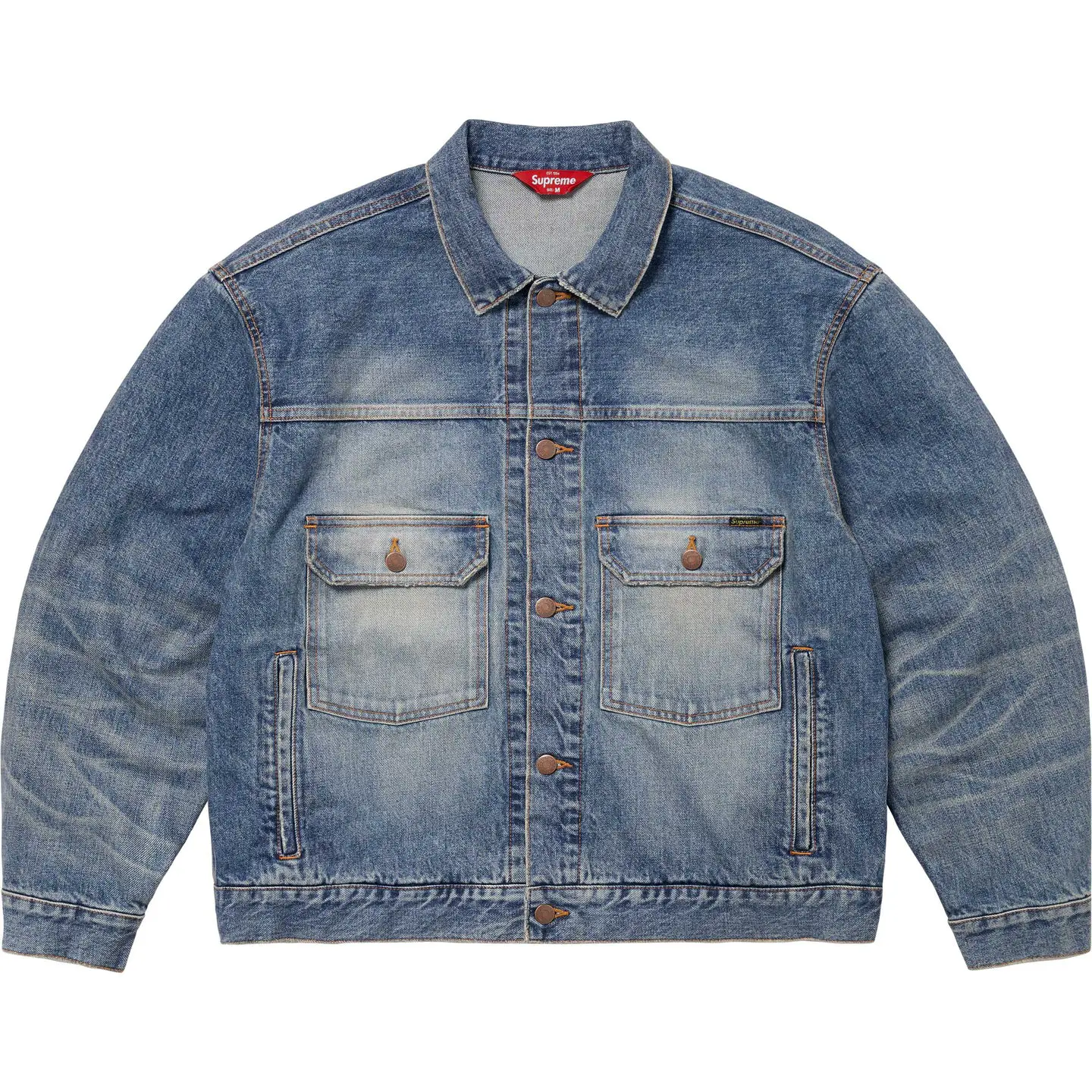 Supreme Distressed Selvedge Trucker Jacket