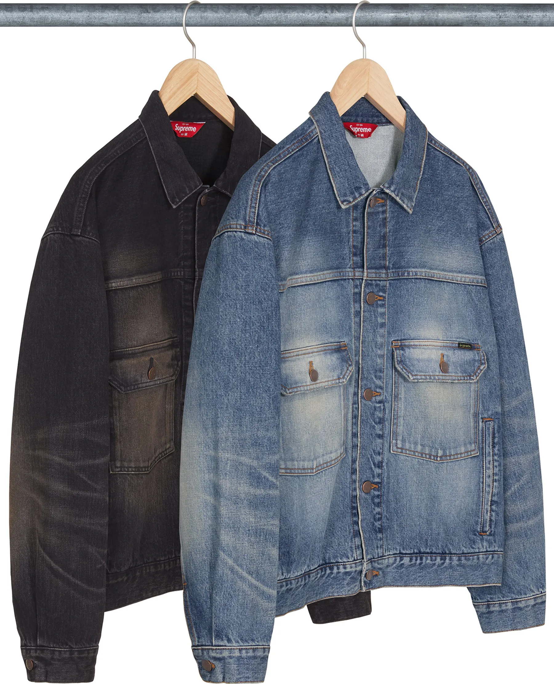 Supreme Distressed Selvedge Trucker Jacket