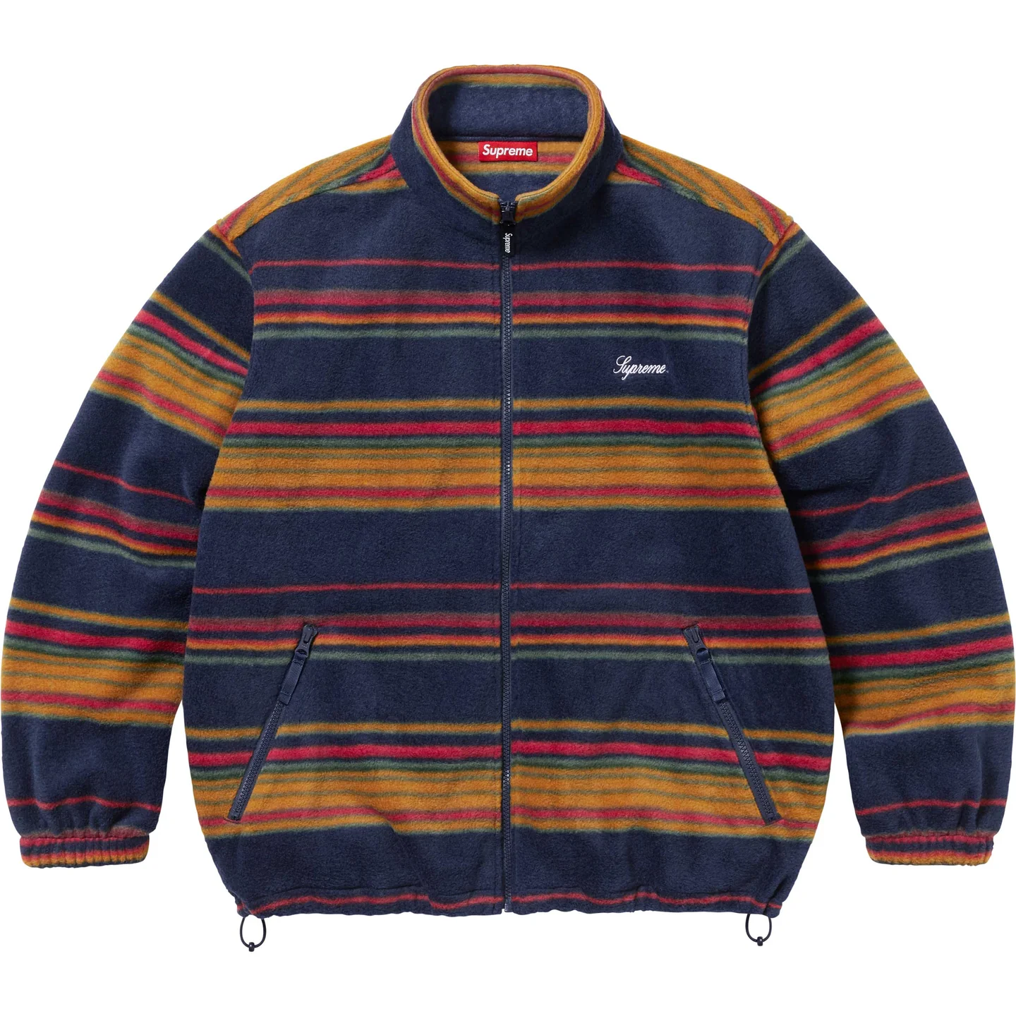 Supreme Stripe Zip Up Fleece Jacket