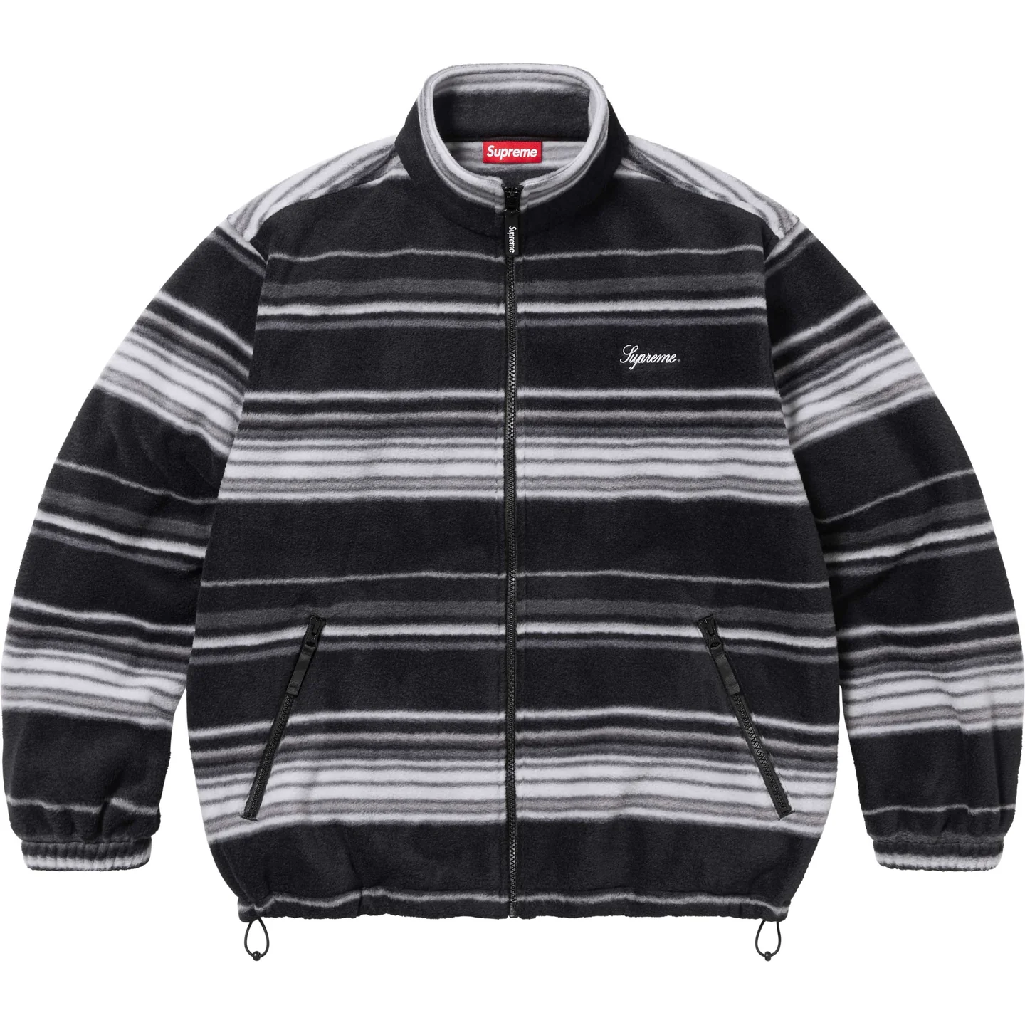 Supreme Stripe Zip Up Fleece Jacket