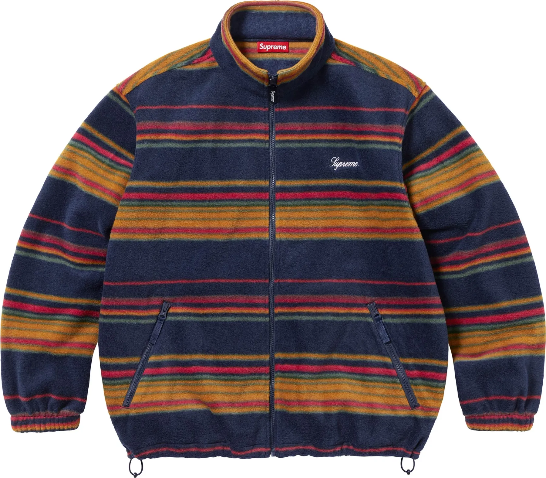 Supreme Stripe Zip Up Fleece Jacket