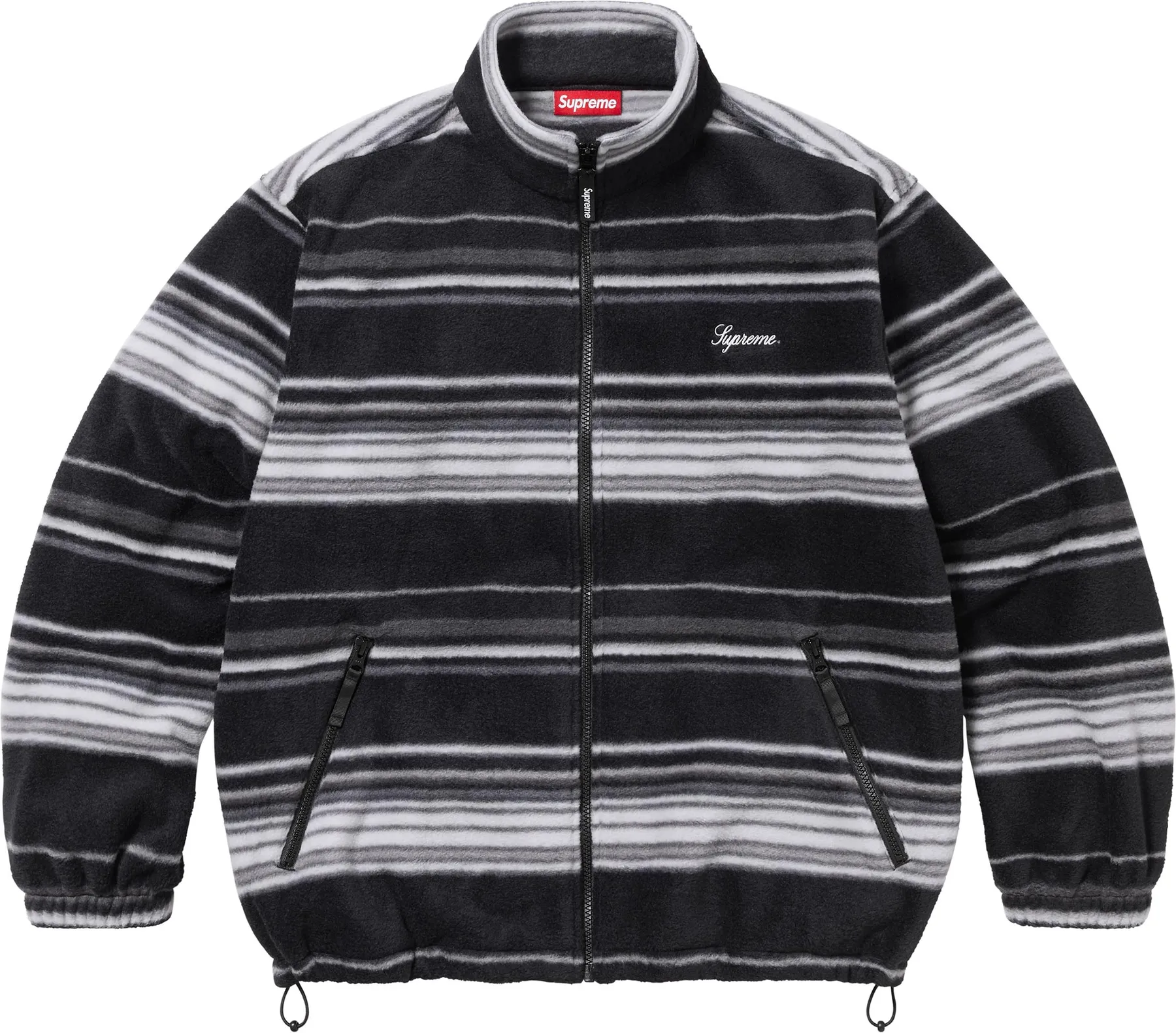 Supreme Stripe Zip Up Fleece Jacket