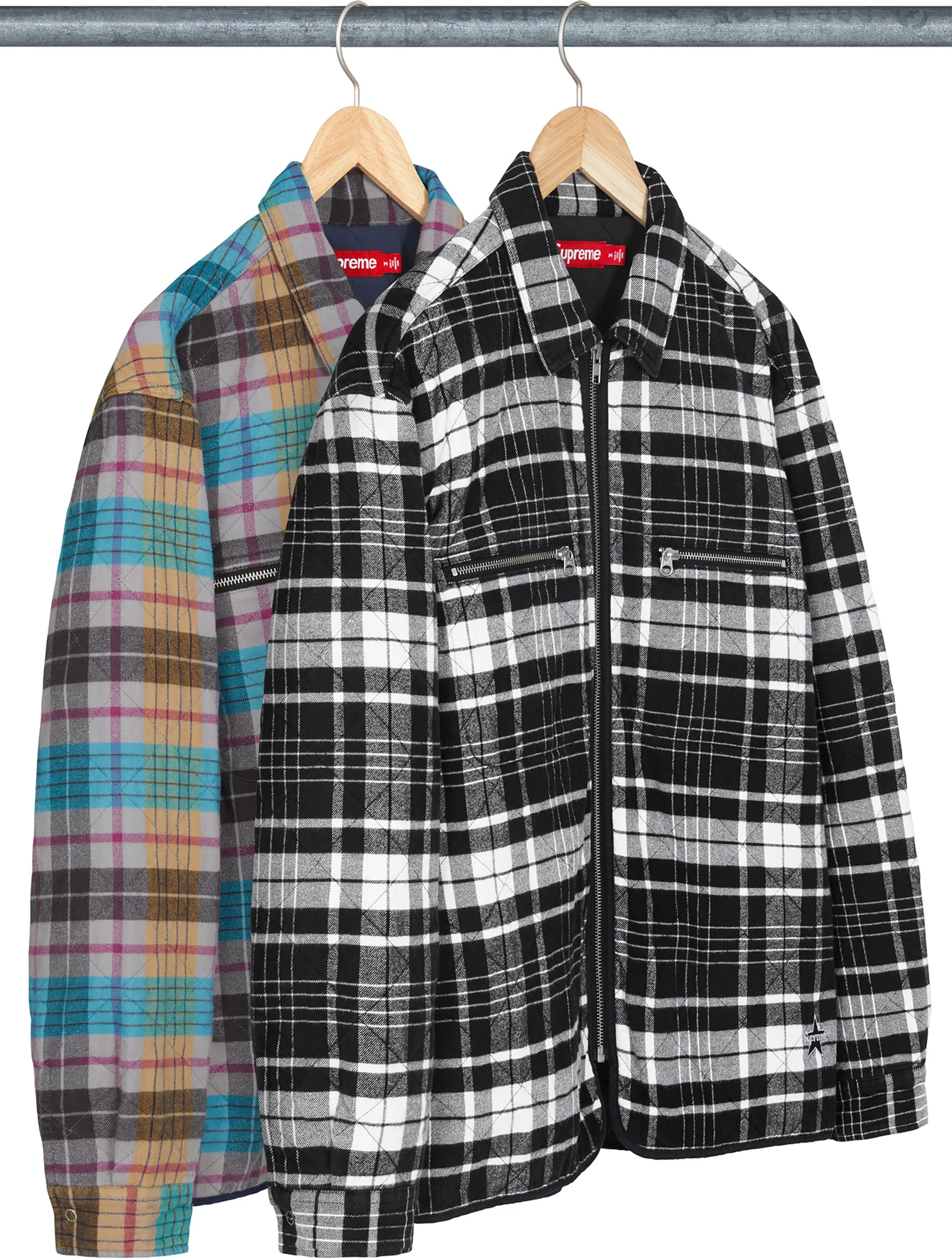 Supreme Quilted Flannel Zip Up Shirt