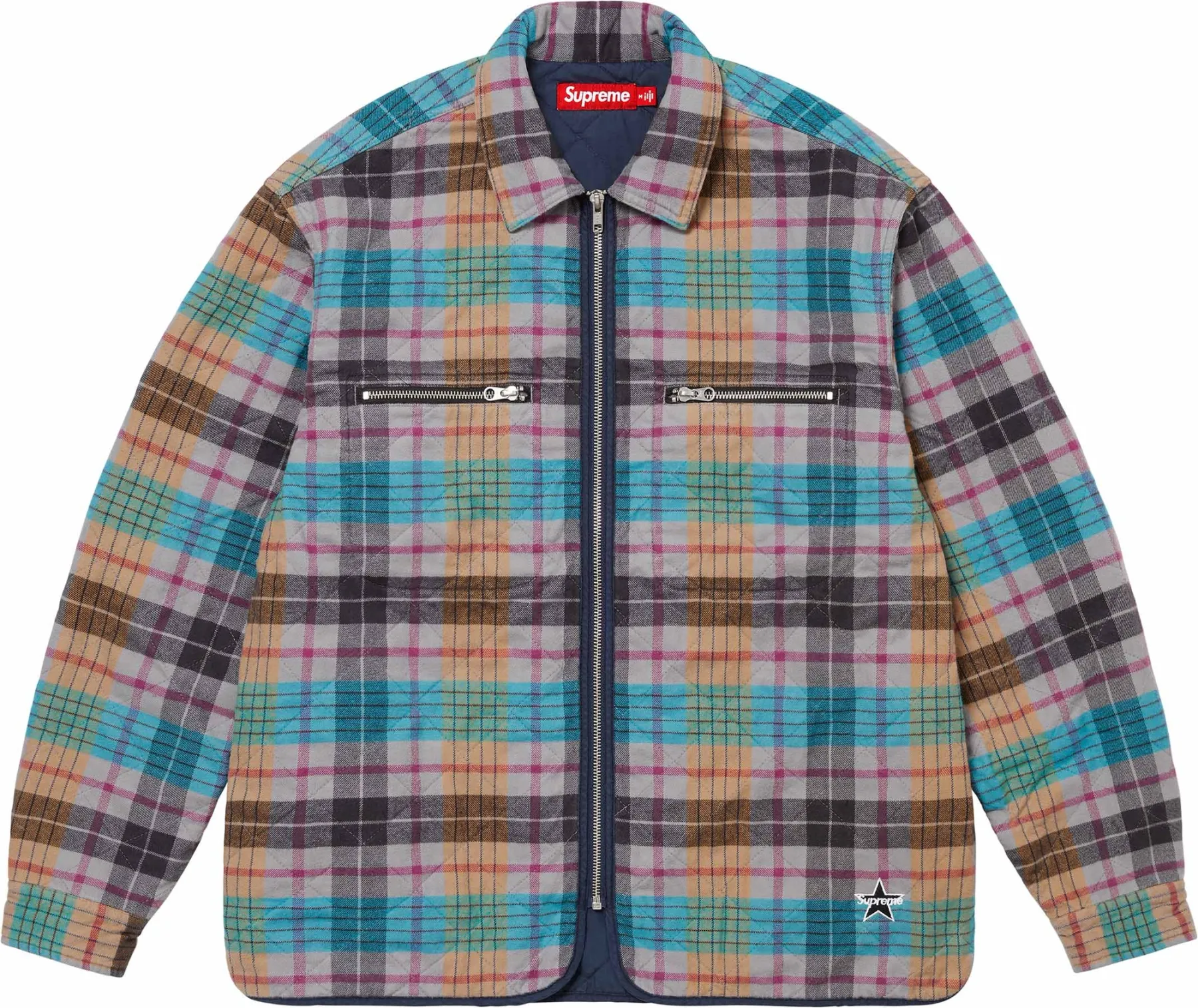 Supreme Quilted Flannel Zip Up Shirt