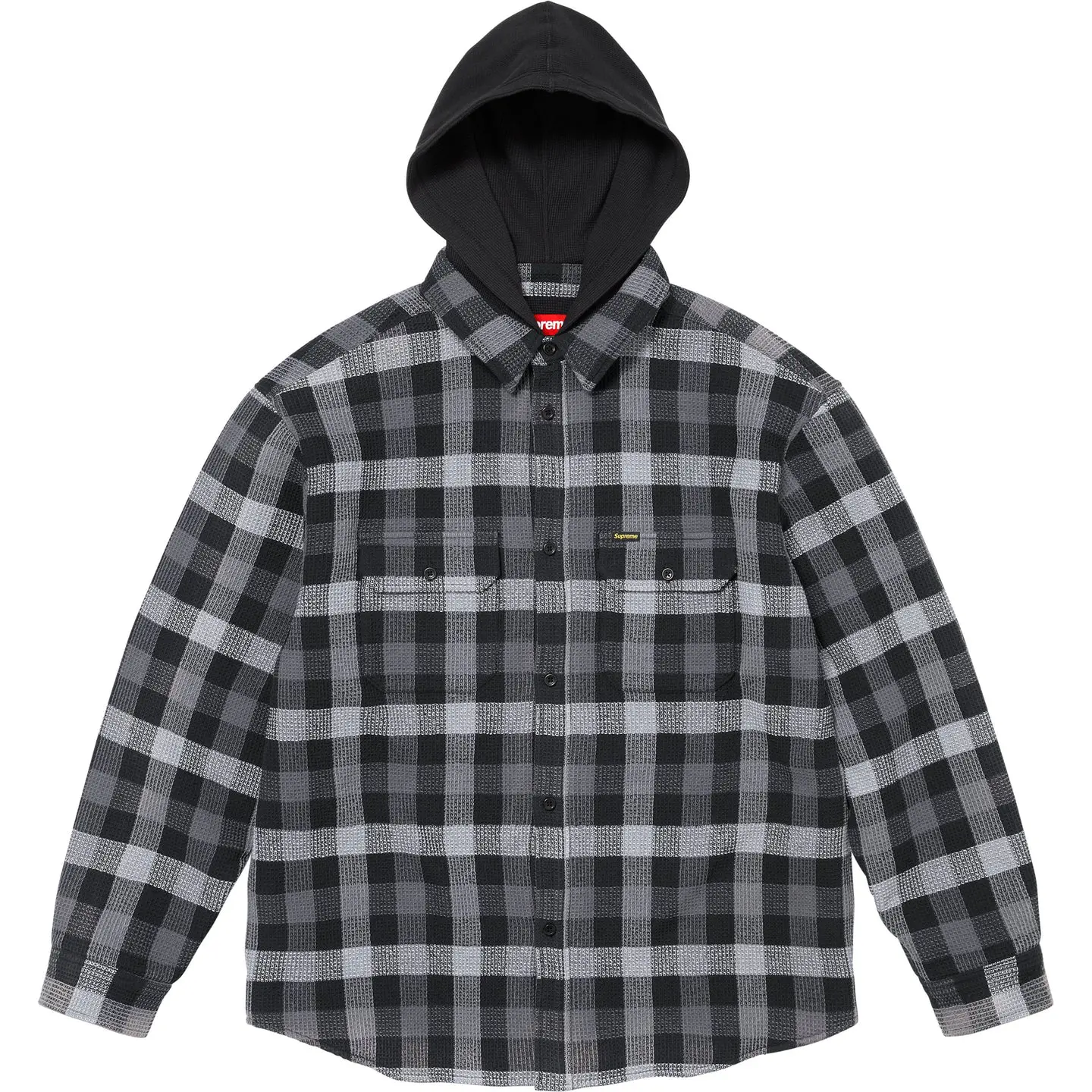 Supreme Waffle Plaid Hooded Shirt