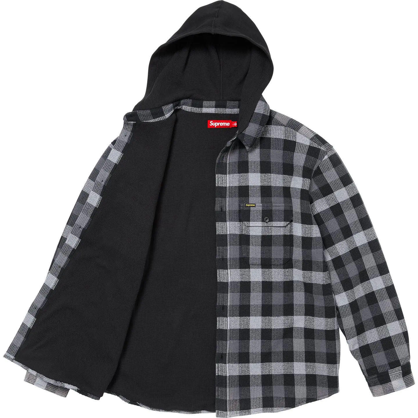 Supreme Waffle Plaid Hooded Shirt