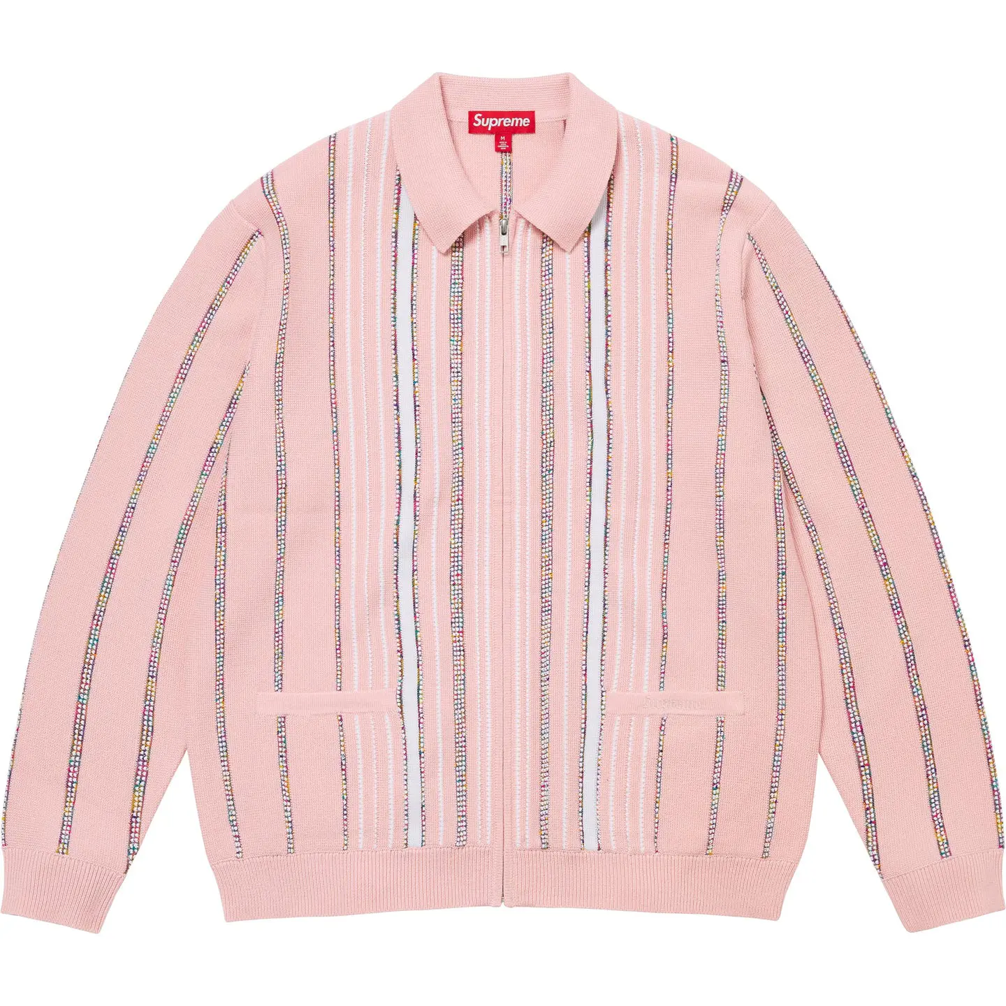 Supreme Speckle Stripe Zip Up Cardigan