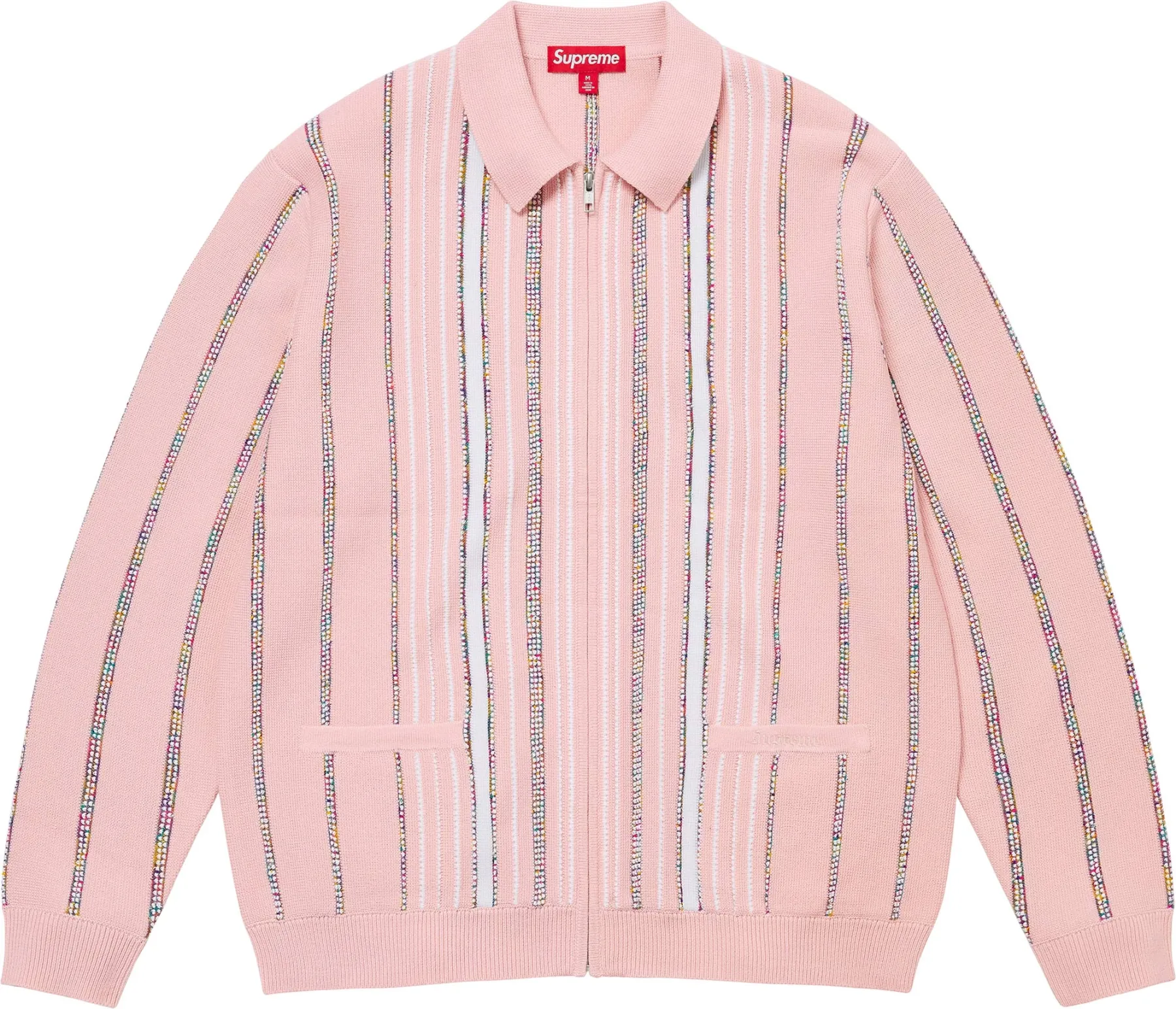 Supreme Speckle Stripe Zip Up Cardigan