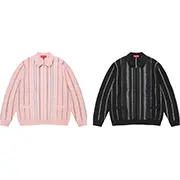 Supreme Speckle Stripe Zip Up Cardigan