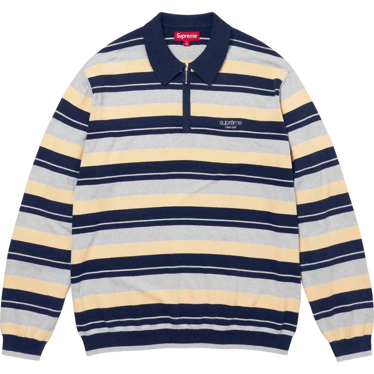 Supreme Stripe Zip L/S Polo