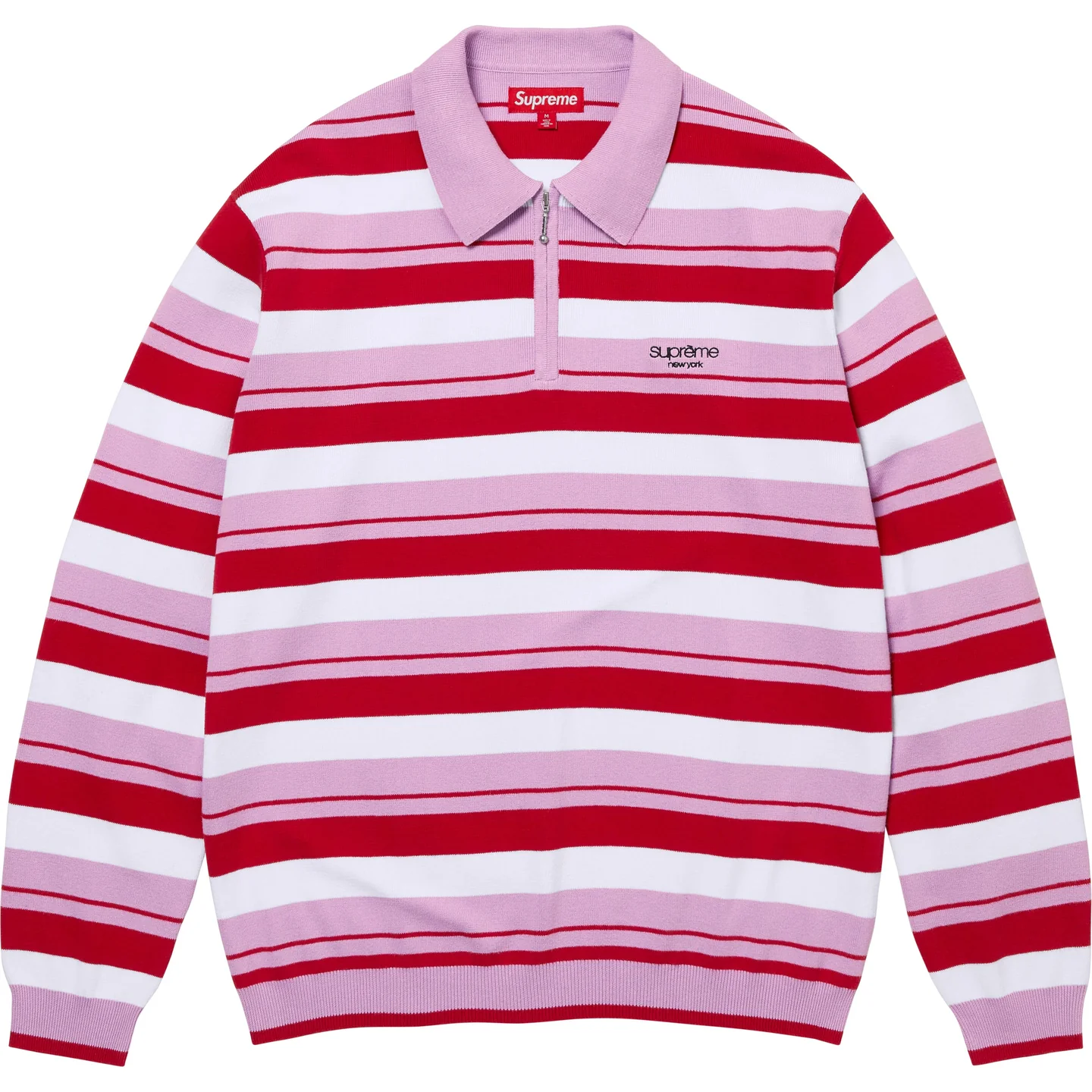 Supreme Stripe Zip L/S Polo