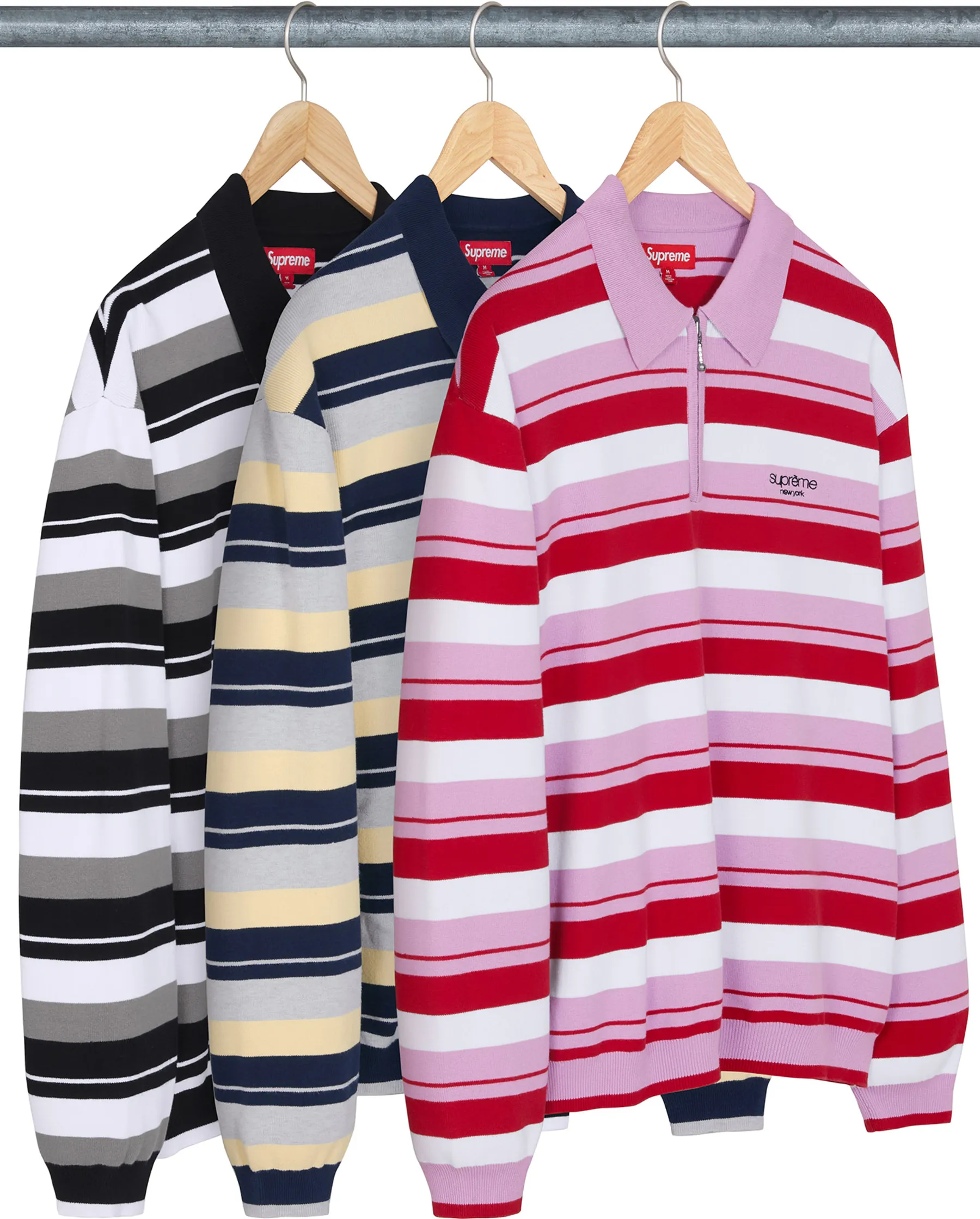 Supreme Stripe Zip L/S Polo