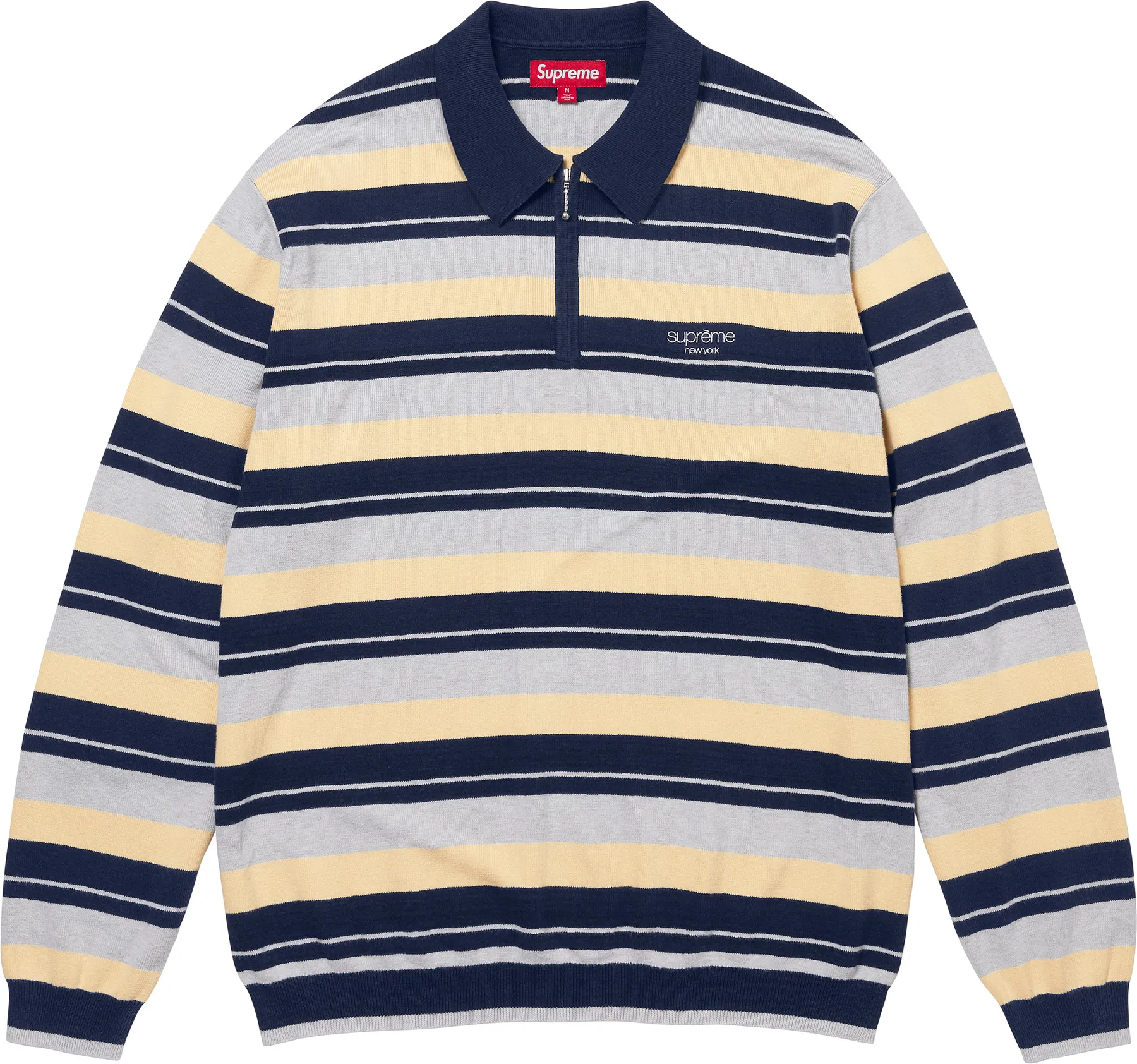 Supreme Stripe Zip L/S Polo