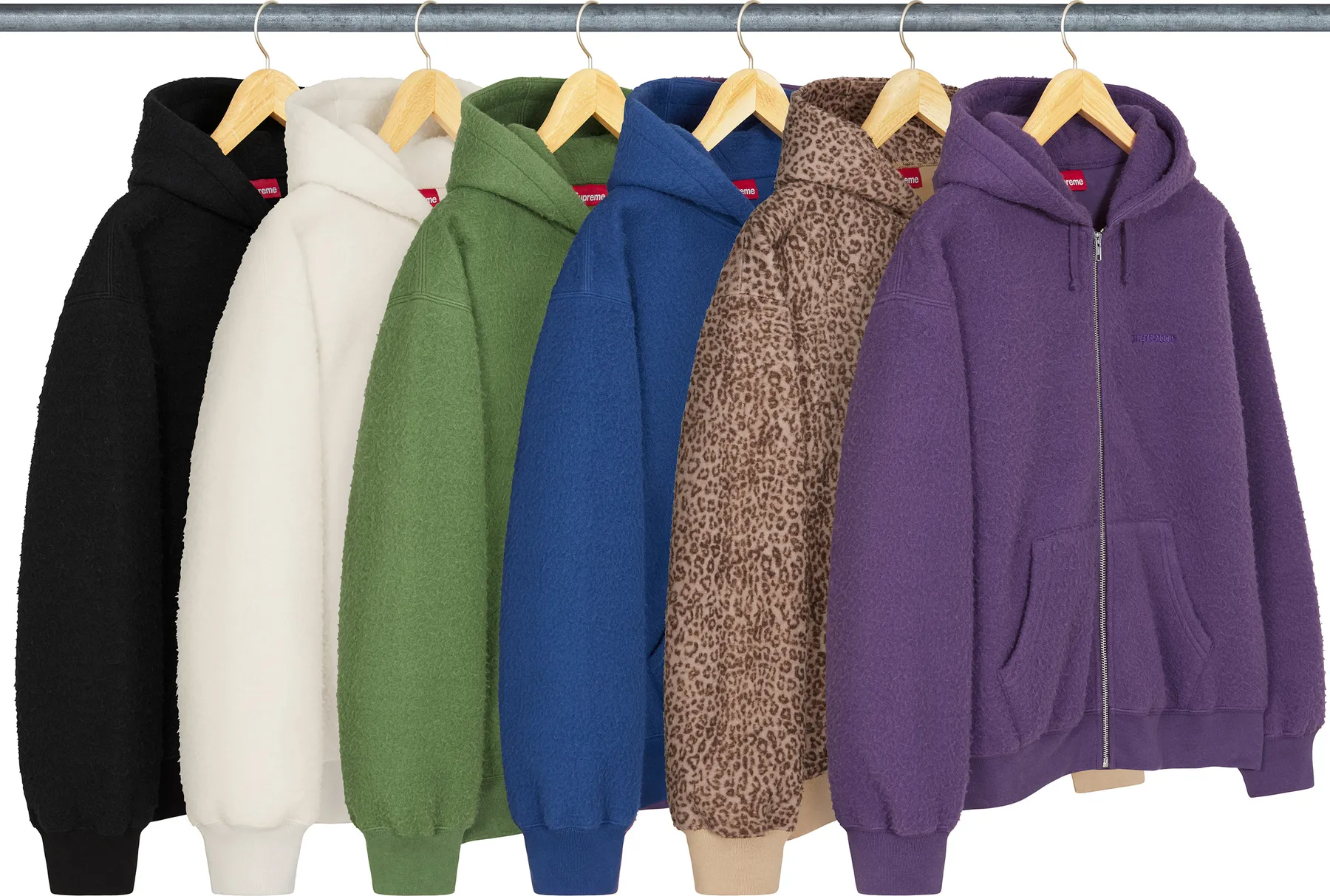 Supreme Pilled Zip Up Hooded Sweatshirt