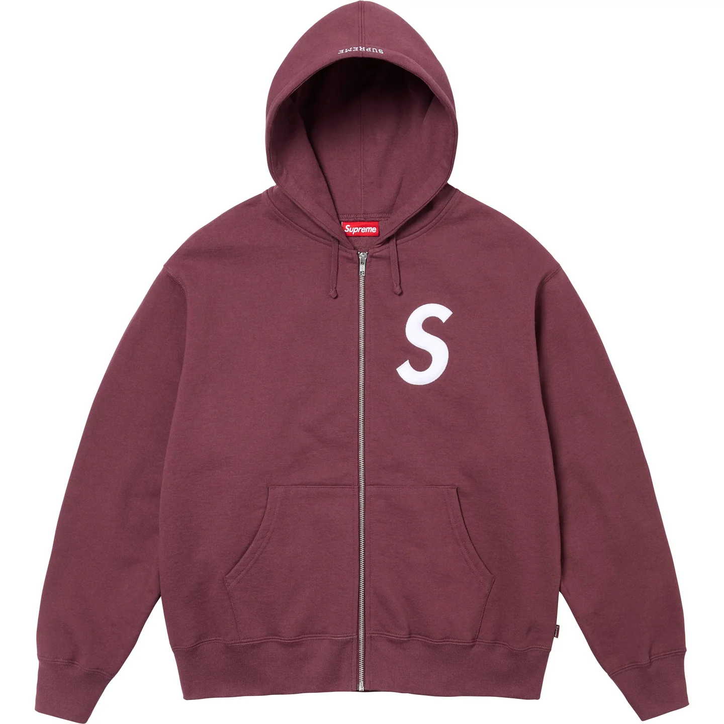 Supreme S Logo Zip Up Hooded Sweatshirt