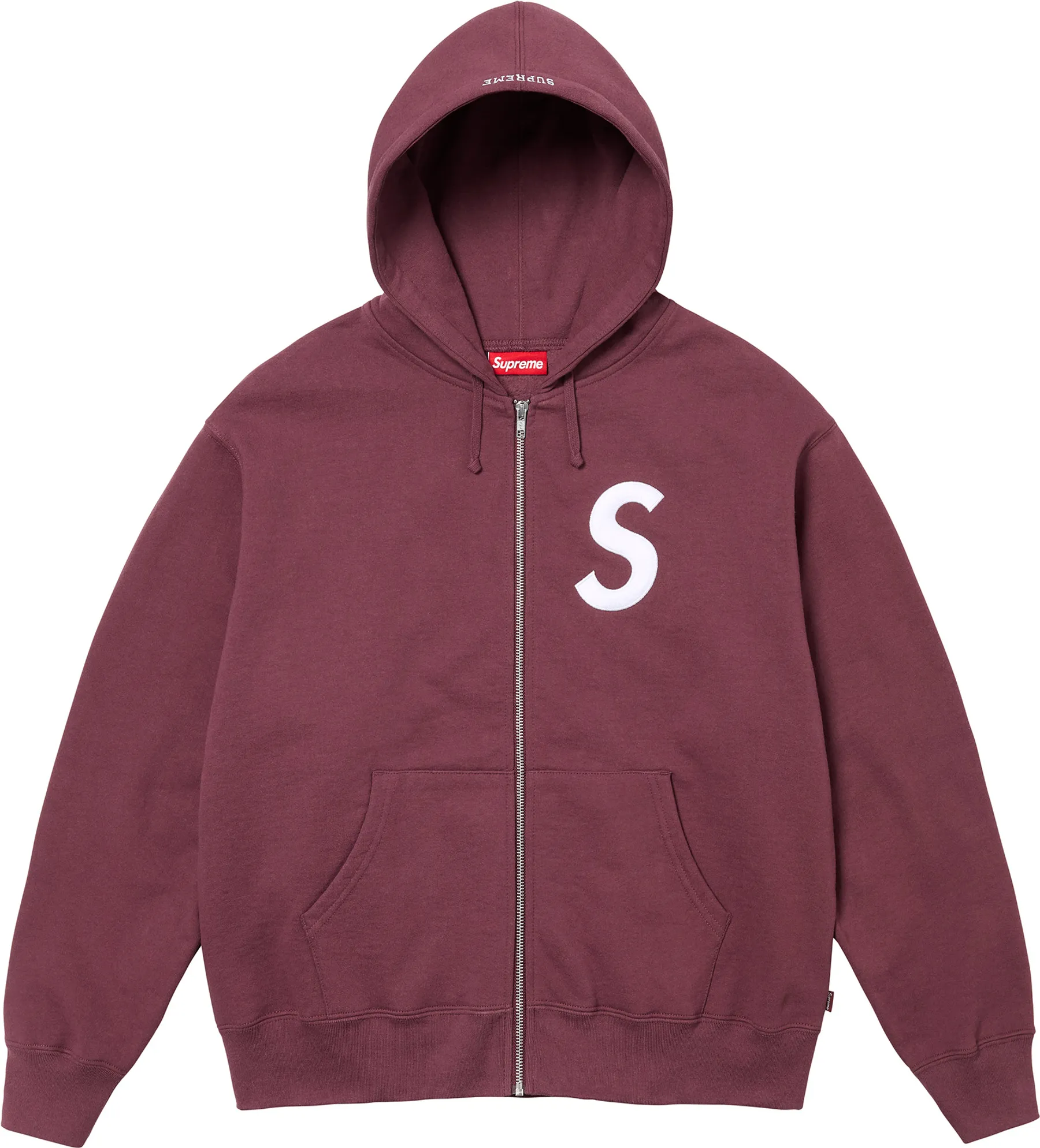 Supreme S Logo Zip Up Hooded Sweatshirt