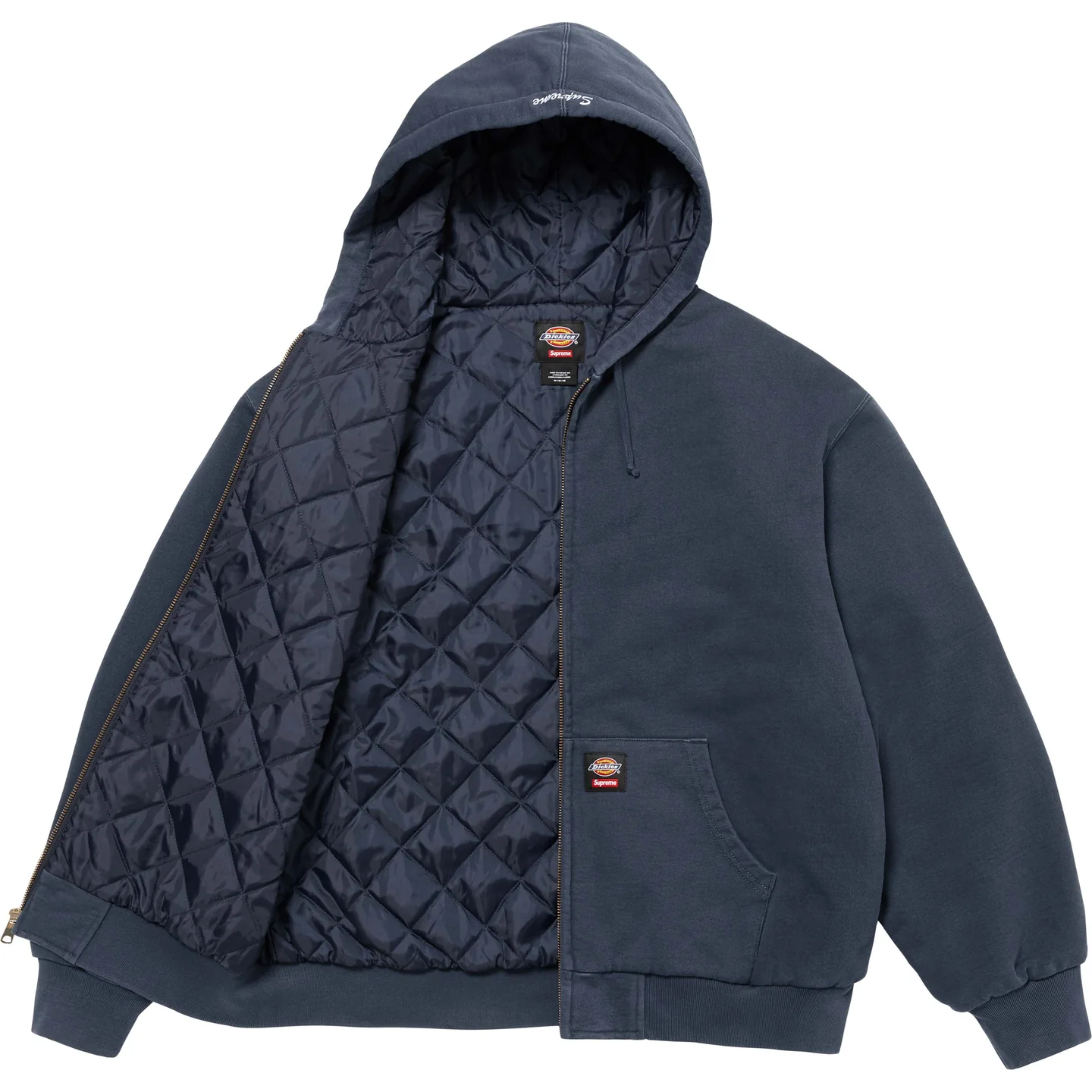 Supreme®/Dickies® Quilted Lined Zip Up Hooded Sweatshirt