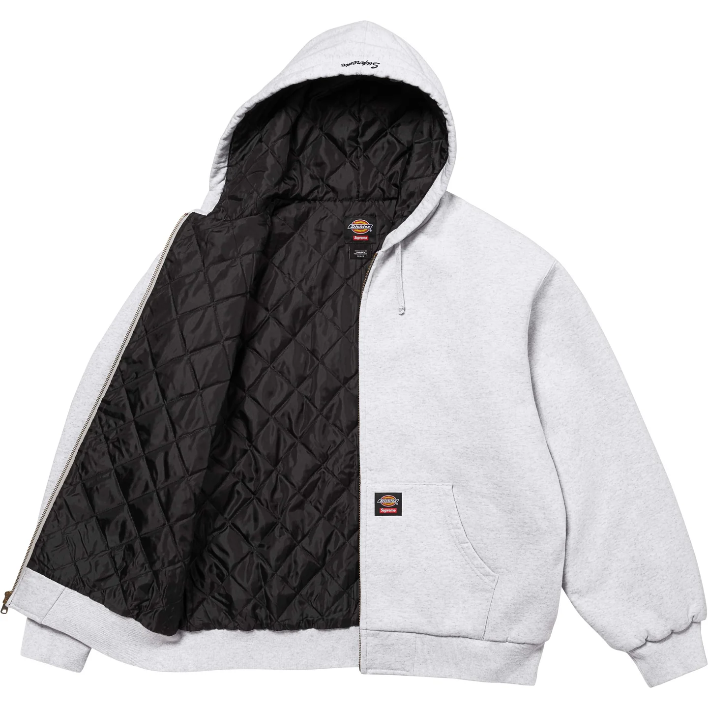 Supreme®/Dickies® Quilted Lined Zip Up Hooded Sweatshirt