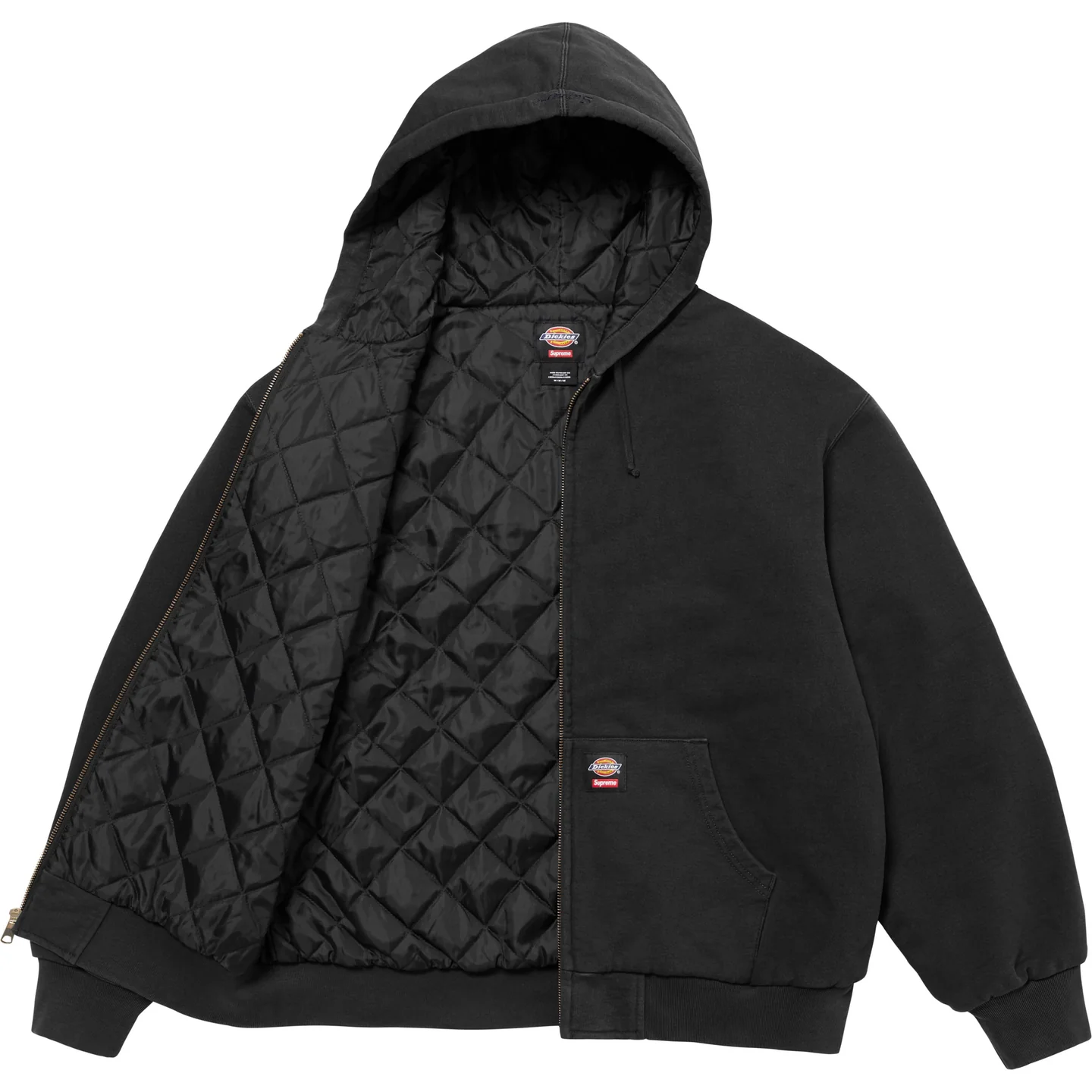 Supreme®/Dickies® Quilted Lined Zip Up Hooded Sweatshirt