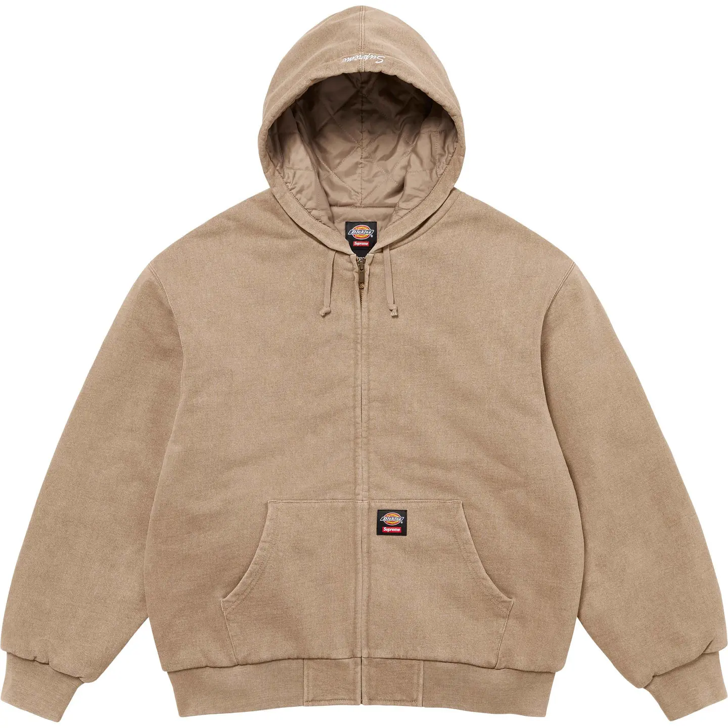 Supreme®/Dickies® Quilted Lined Zip Up Hooded Sweatshirt