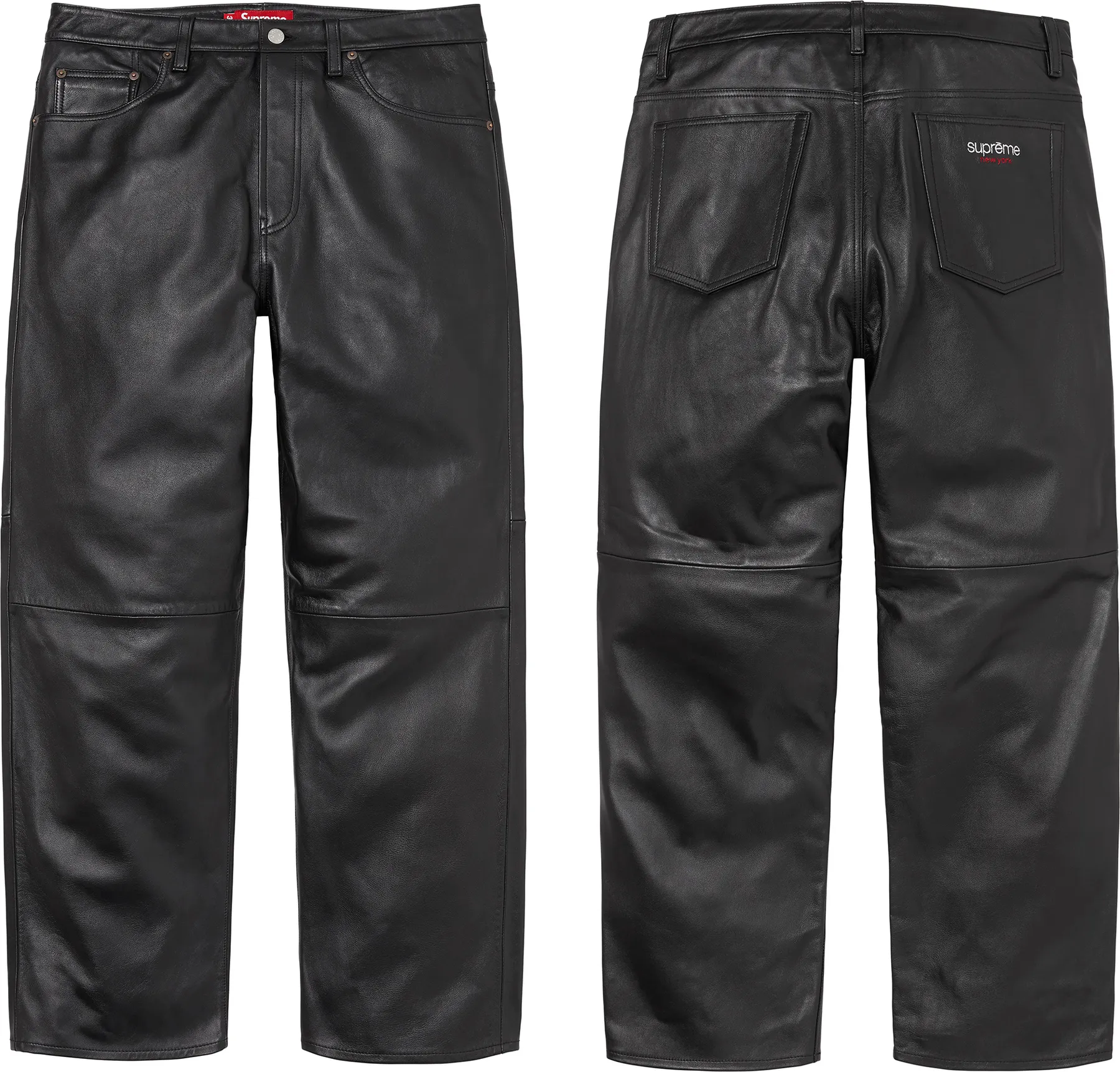 Supreme Leather Baggy 5-Pocket Jean