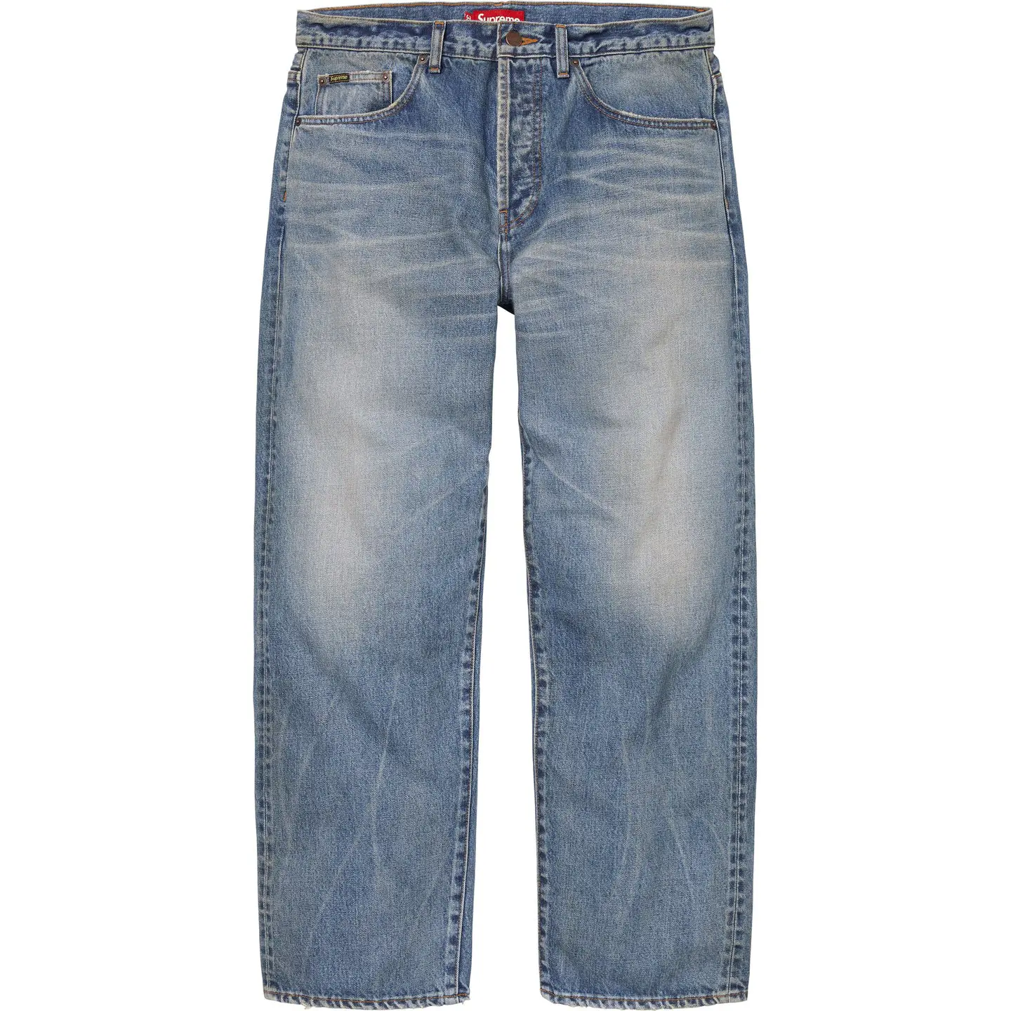 Supreme Distressed Loose Fit Selvedge Jean