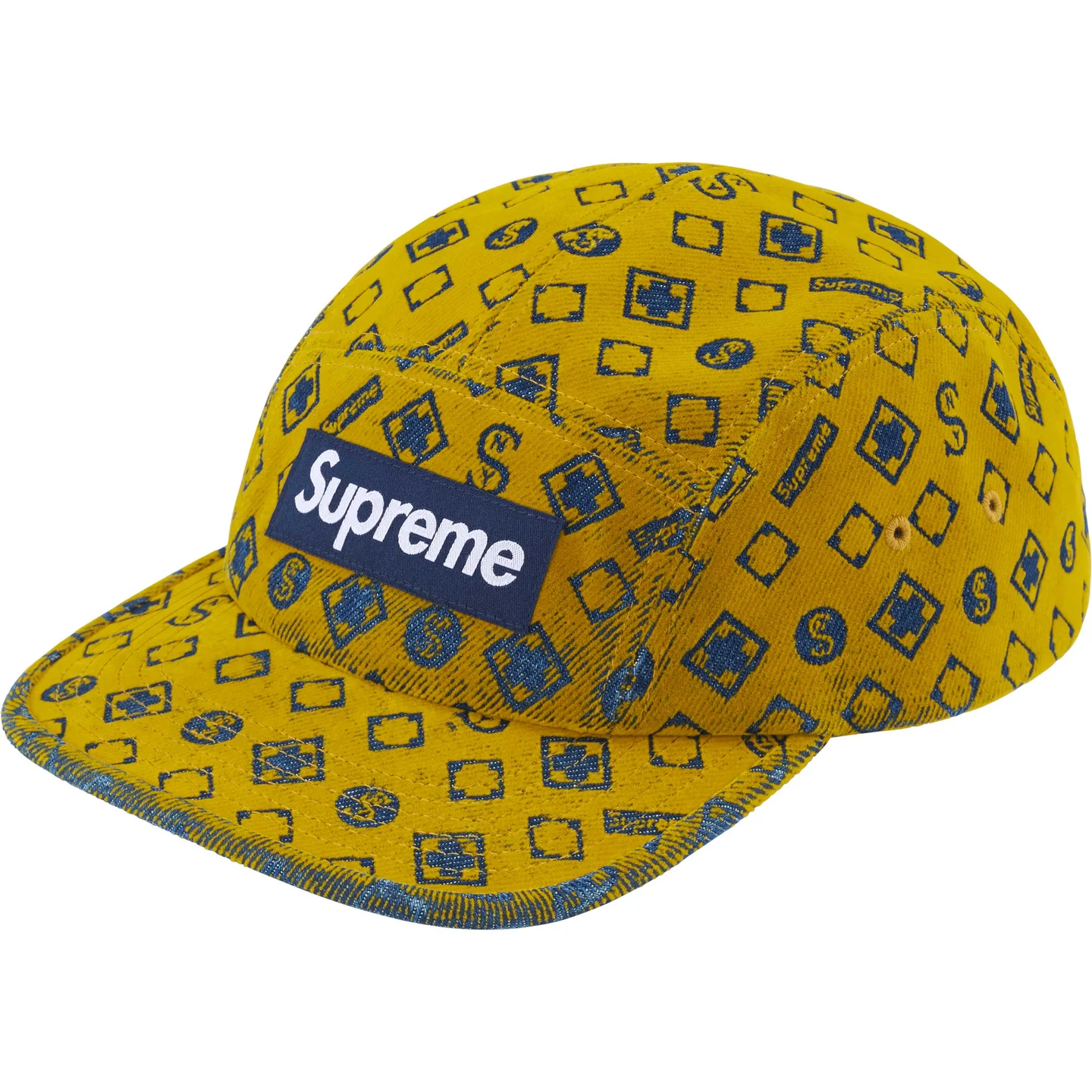 Supreme Flocked Denim Camp Cap