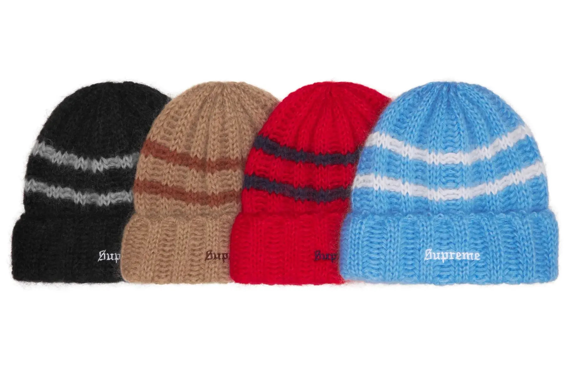 Supreme Brushed Stripe Beanie