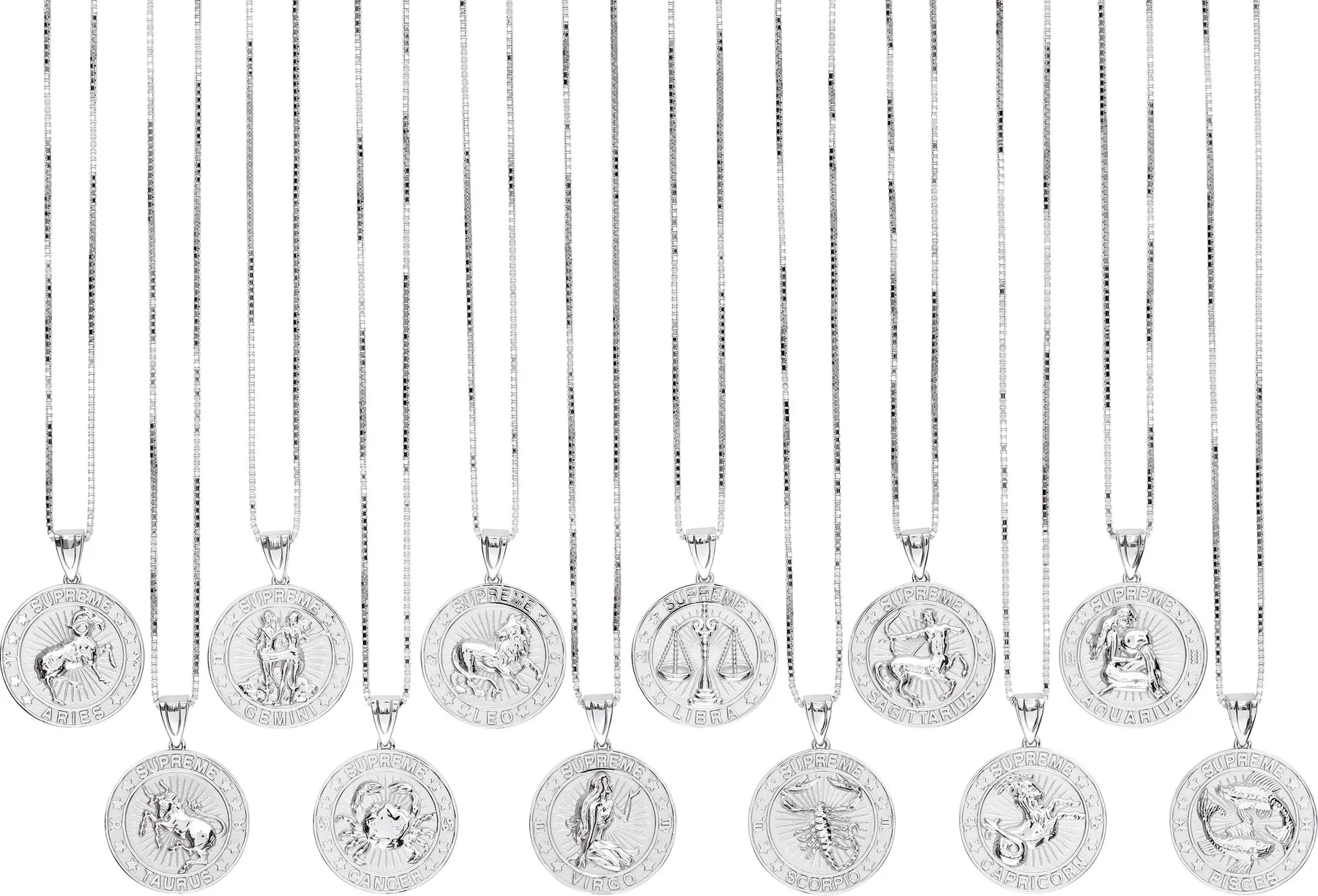 Supreme®/Jacob&Co Sterling Silver Zodiac Pendant